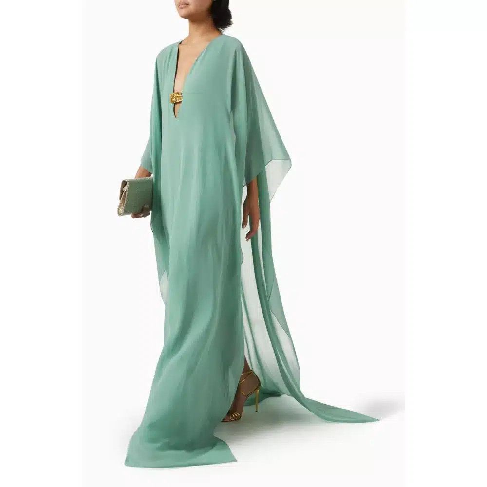 Tom Ford o1loc1c0825 AB3441 V-neck Evening Dress in Sea Green Size XS / US 0-2 / IT 36-38 - 2 Thumbnail