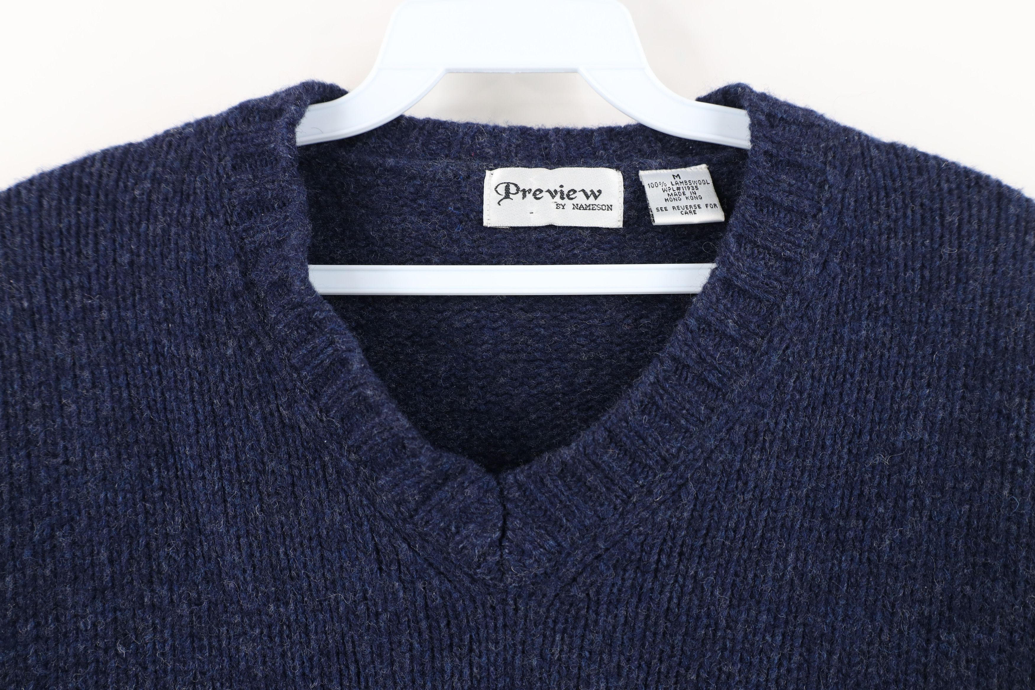 Vintage Vintage 90s Streetwear Lambswool Ribbed Knit V-Neck Sweater Size US M / EU 48-50 / 2 - 5 Thumbnail