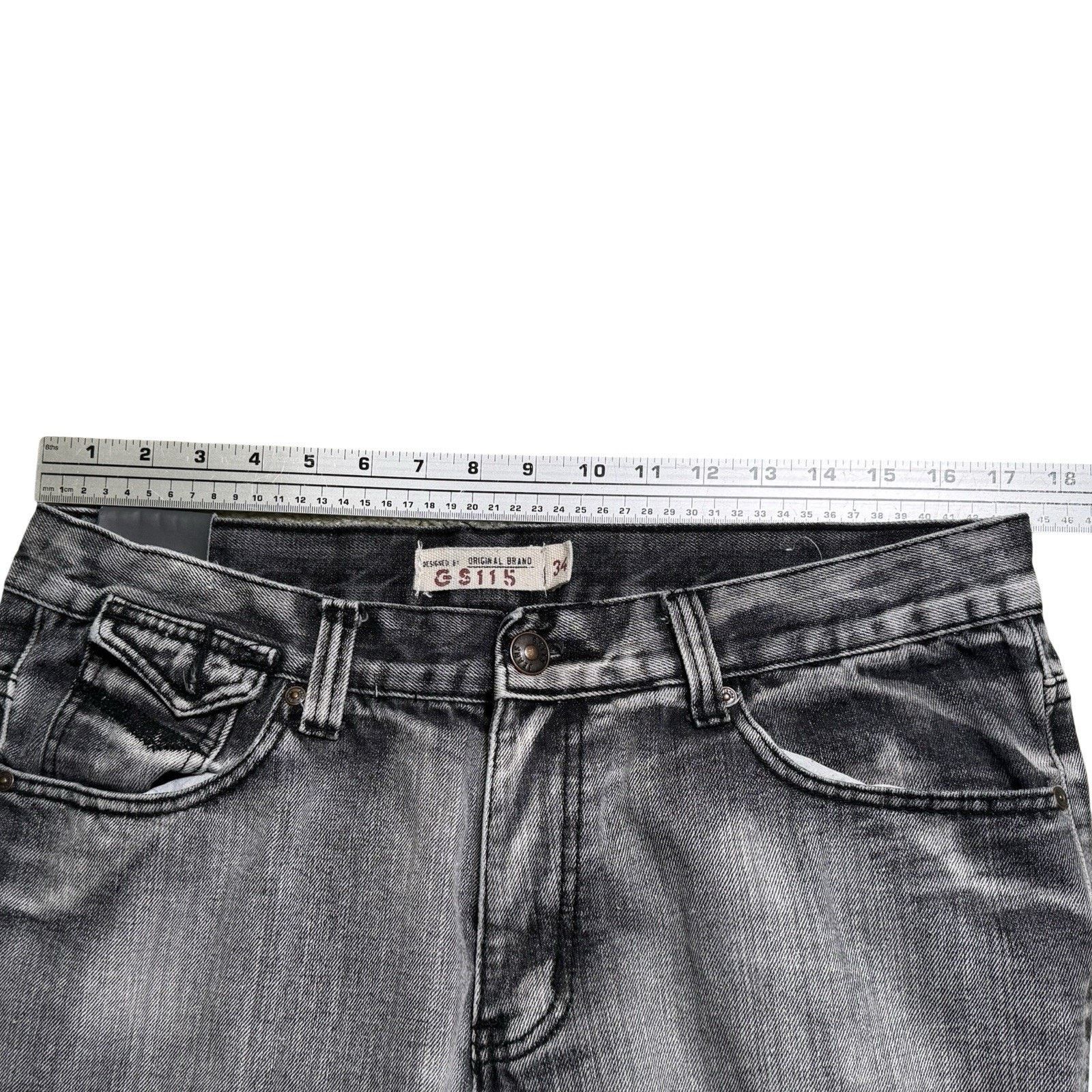 Other Vintage Y2K GS 115 Grey Black Wash Flap Pocket Jeans 34 x 32 Size US 34 / EU 50 - 5 Thumbnail
