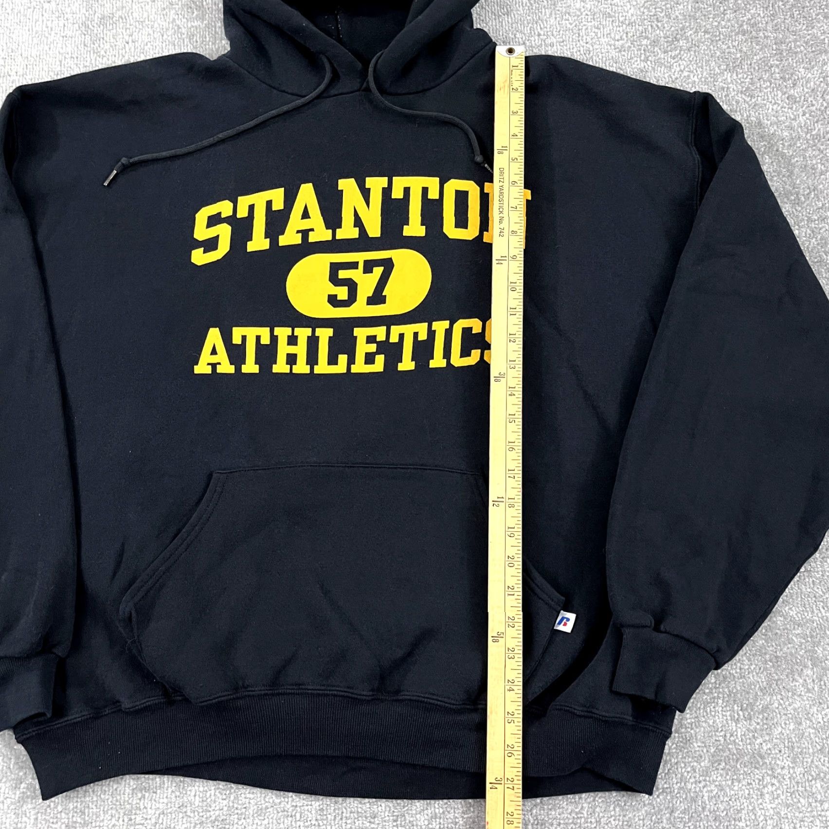 Russell Athletic VINTAGE Russell Athletic Hoodie Mens 2XL Black 90s Retro Pullover Sweatshirt, Graphic Print, Hooded with Pockets, Classic Fit, School Athletic Size US XXL / EU 58 / 5 - 5 Thumbnail