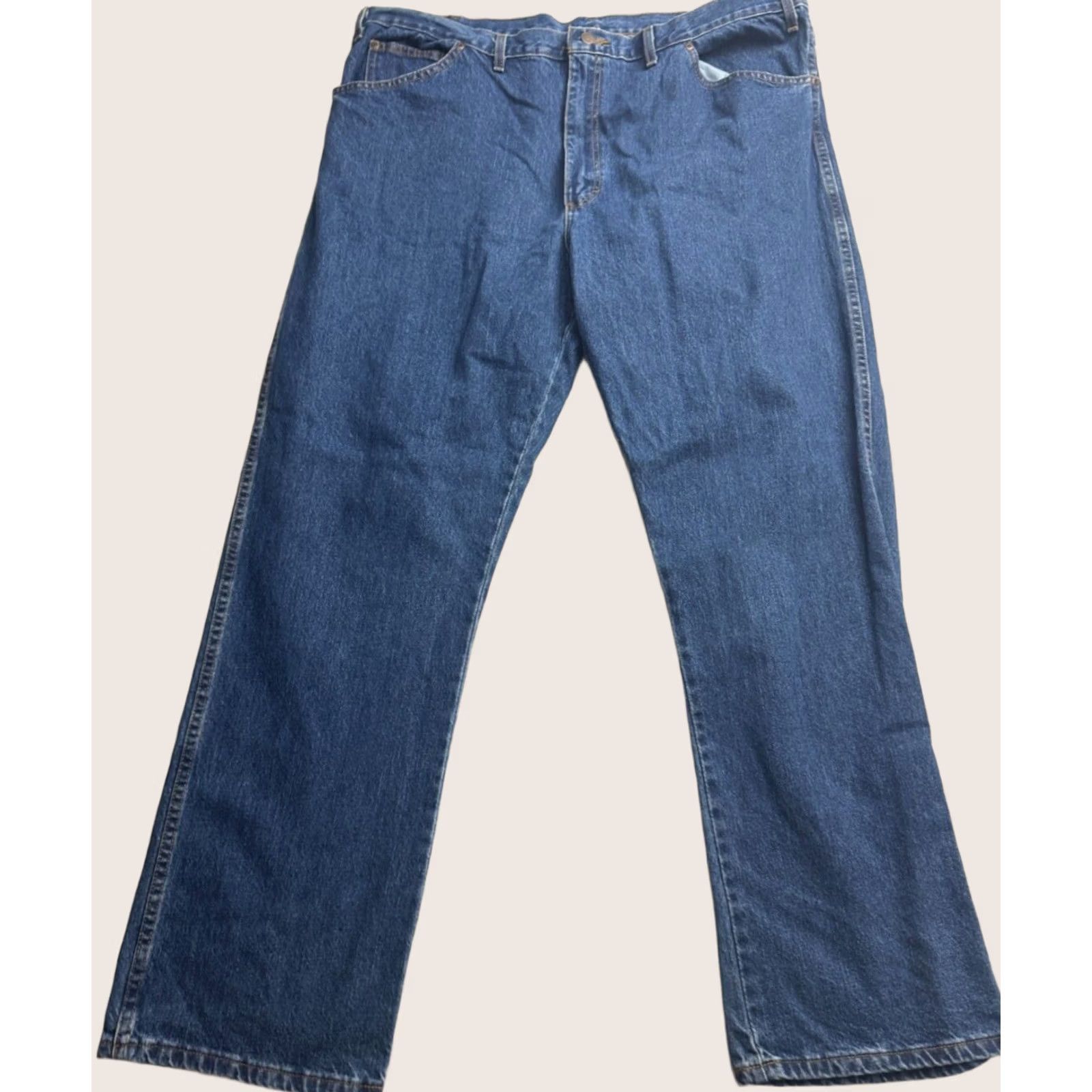 Dickies Dickies Blue Jeans Relaxed Straight 44x34 Cotton Denim Zip Button Mens Workwear Construction Mechanic 45x34 - Size 44/34 Size US 44 / EU 60 - 1 Thumbnail