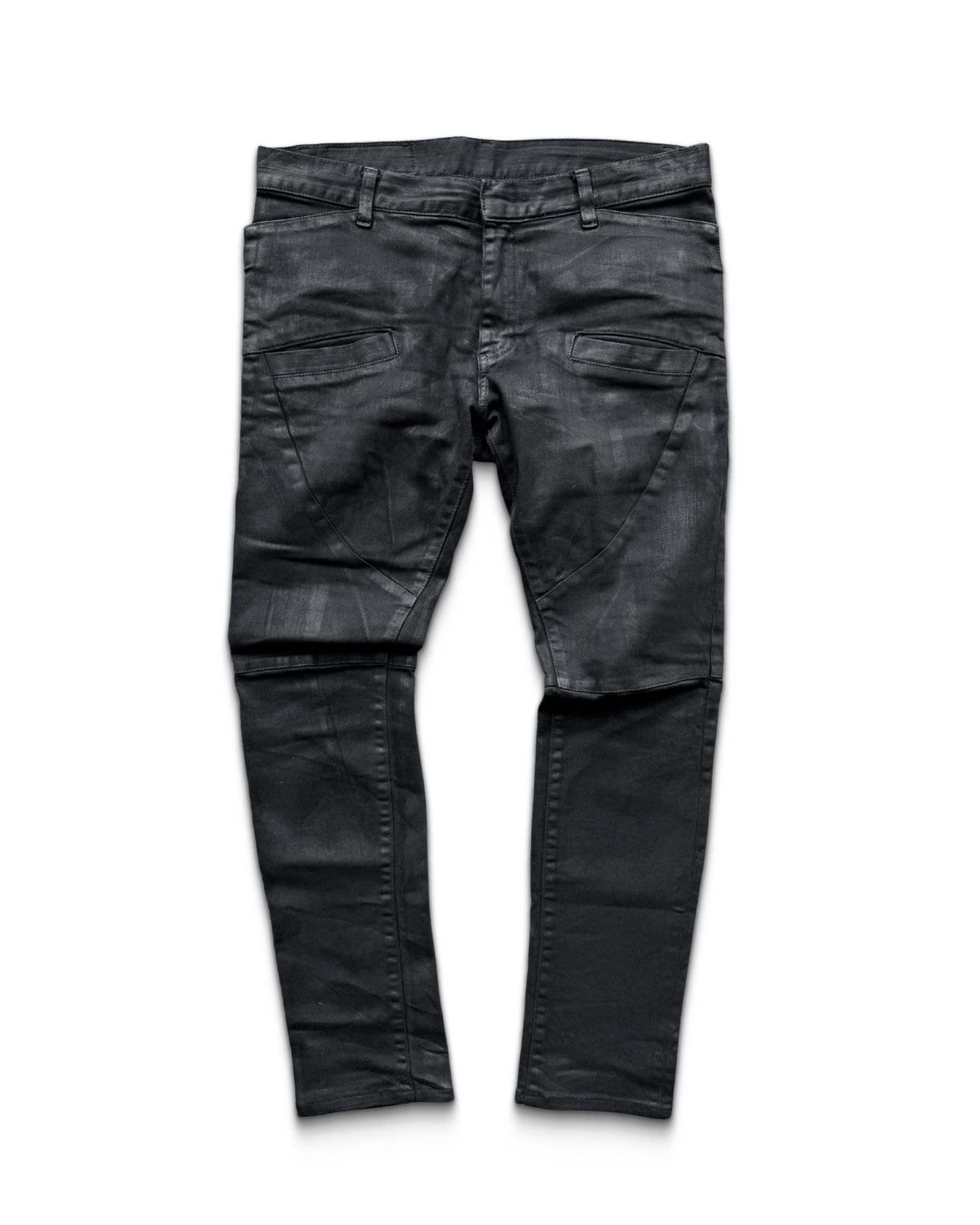 Balmain Balmain SS11 Waxed Decarnin Moto Jeans Size US 31 - 2 Thumbnail