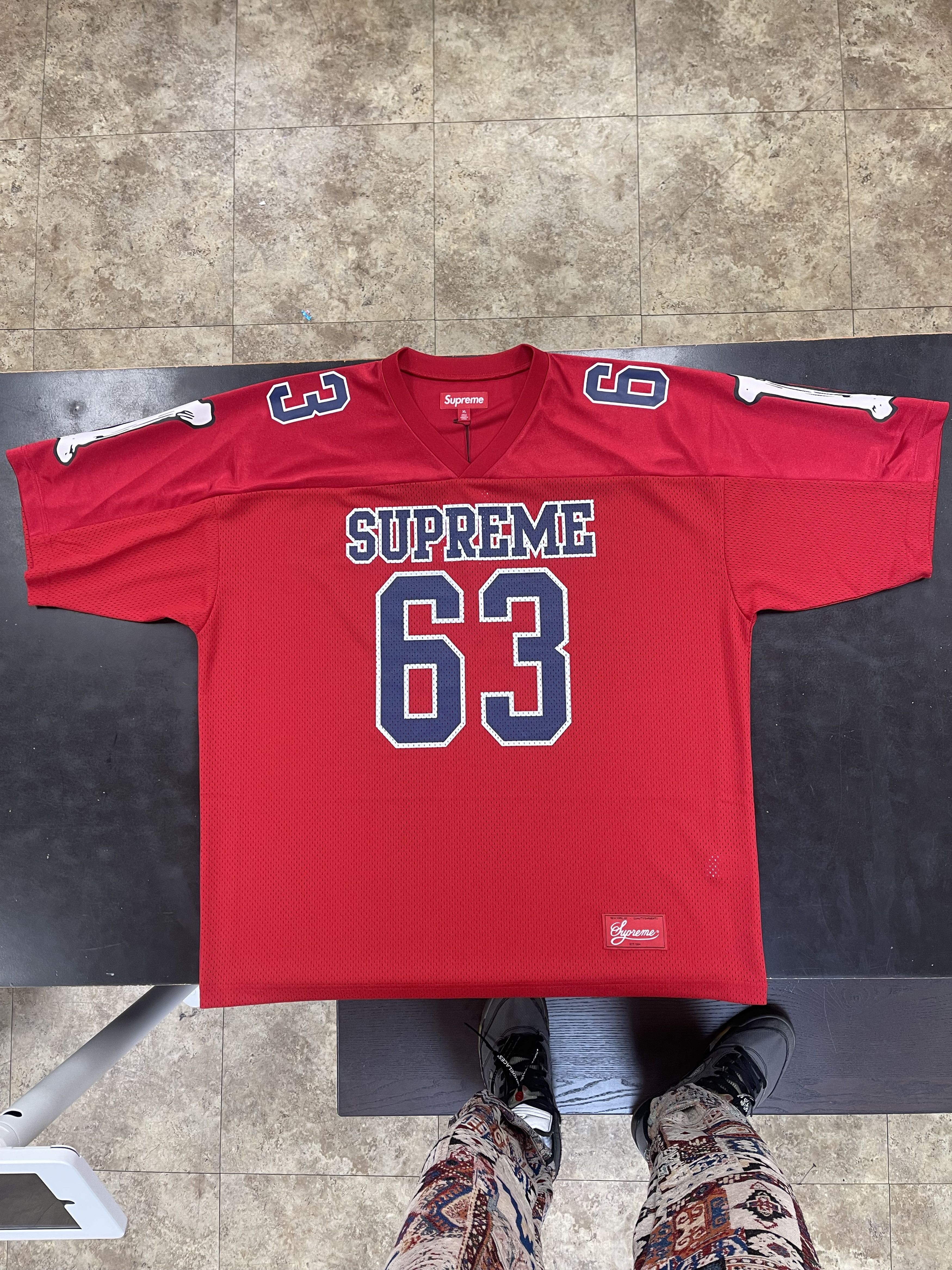 Supreme Bones Football Jersey FW25 Red