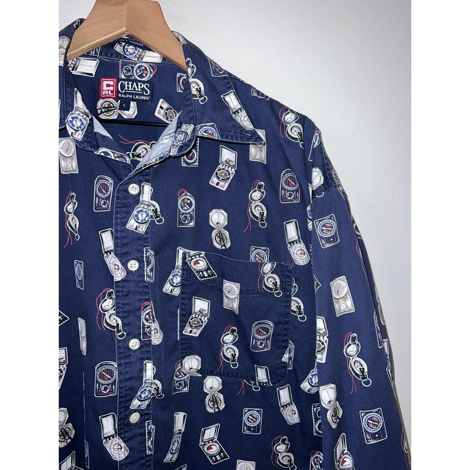 Ralph Lauren Chaps Ralph Lauren Boating Button Up Shirt Sail Devices Blue Size US L / EU 52-54 / 3 - 2 Thumbnail