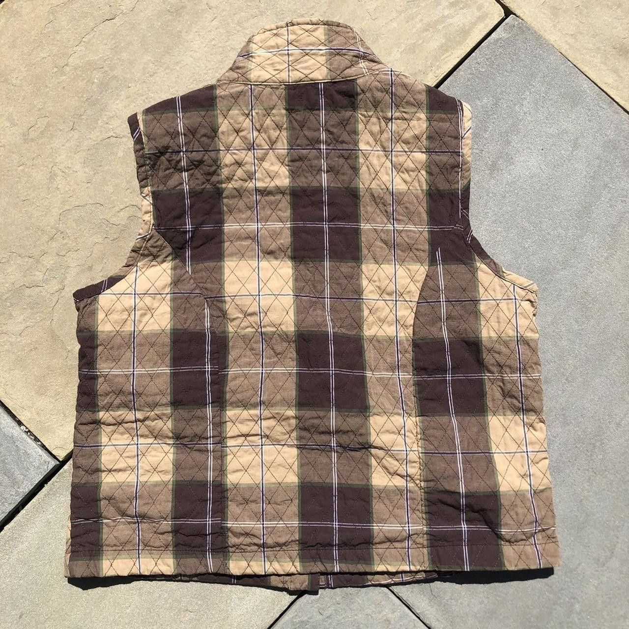 Vintage Vintage 90s Quilted Plaid Snap Vest Size M / US 6-8 / IT 42-44 - 2 Thumbnail