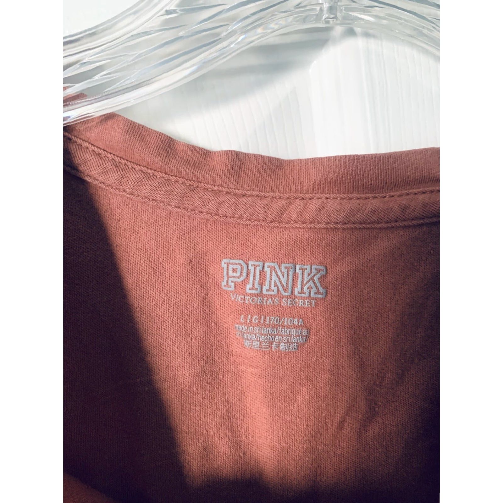 Pinko PINK Victoria's Secret Longsleeve Brown Campus Large Tee Womens L Brown Campus Longsleeve Shirt Size L / US 10 / IT 46 - 3 Thumbnail