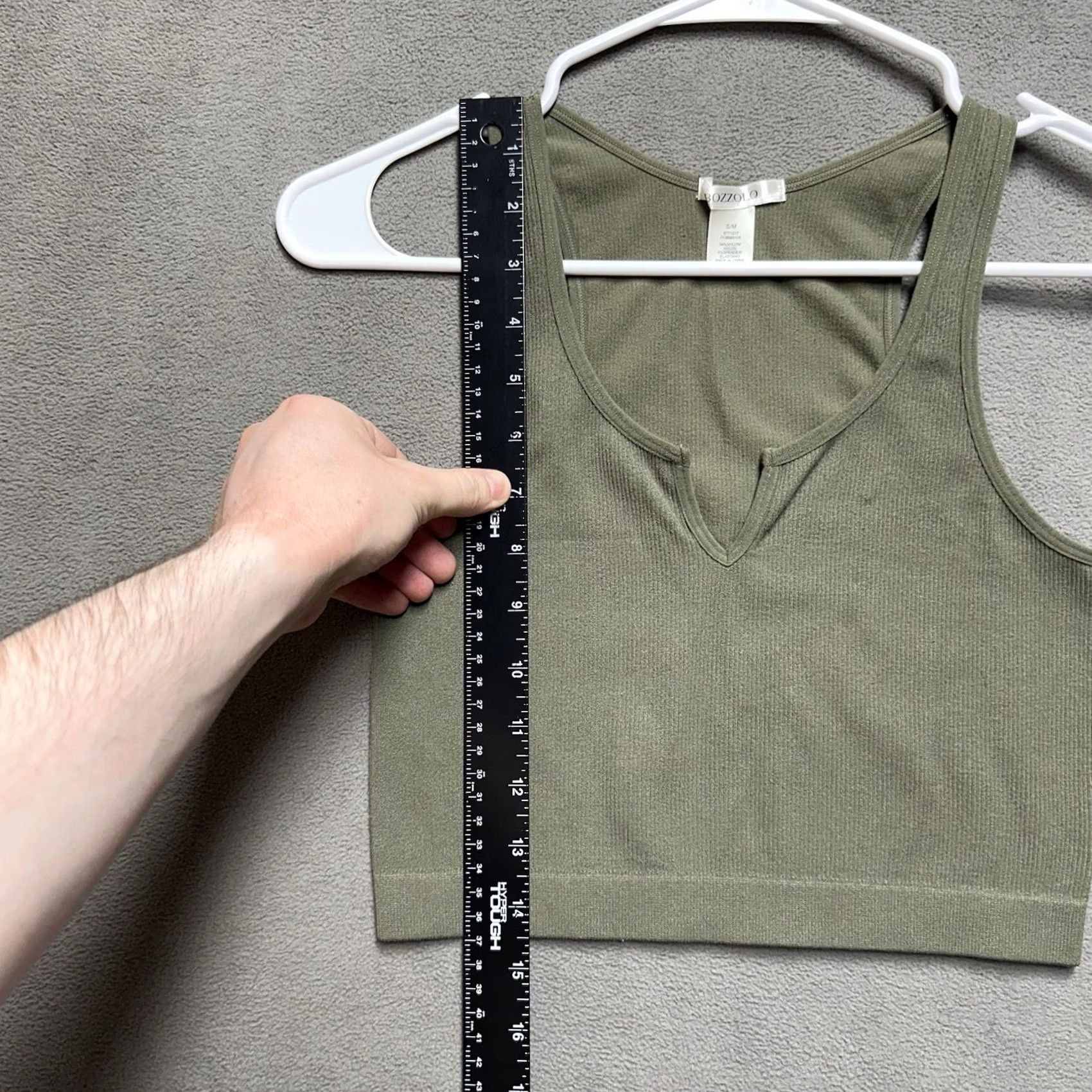 Vintage Bozzolo Tank Top Womens S/M Green Ribbed Cropped V Neck Sleeveless Casual Lightweight Stretch Size S / US 4 / IT 40 - 6 Thumbnail