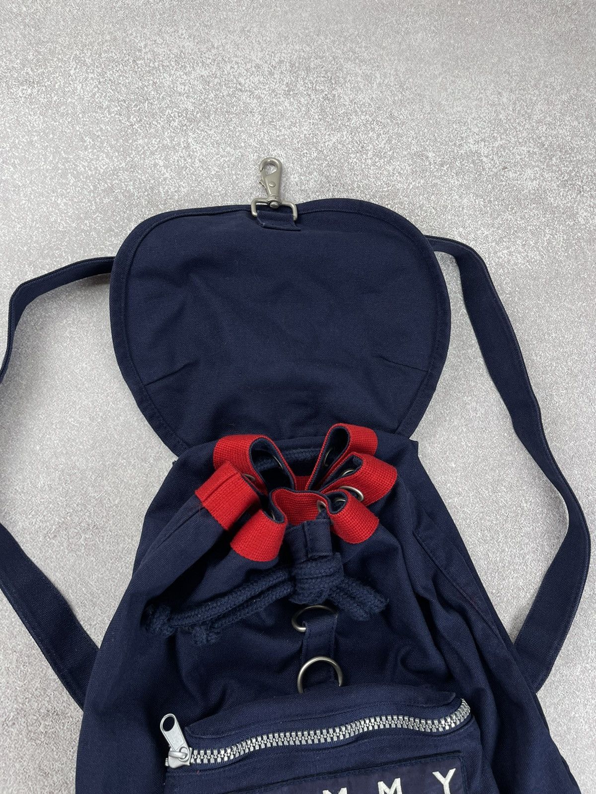 Tommy Hilfiger × Vintage Vintage Tommy Hilfiger Flag Canvas Backpack OS Size ONE SIZE - 4 Thumbnail