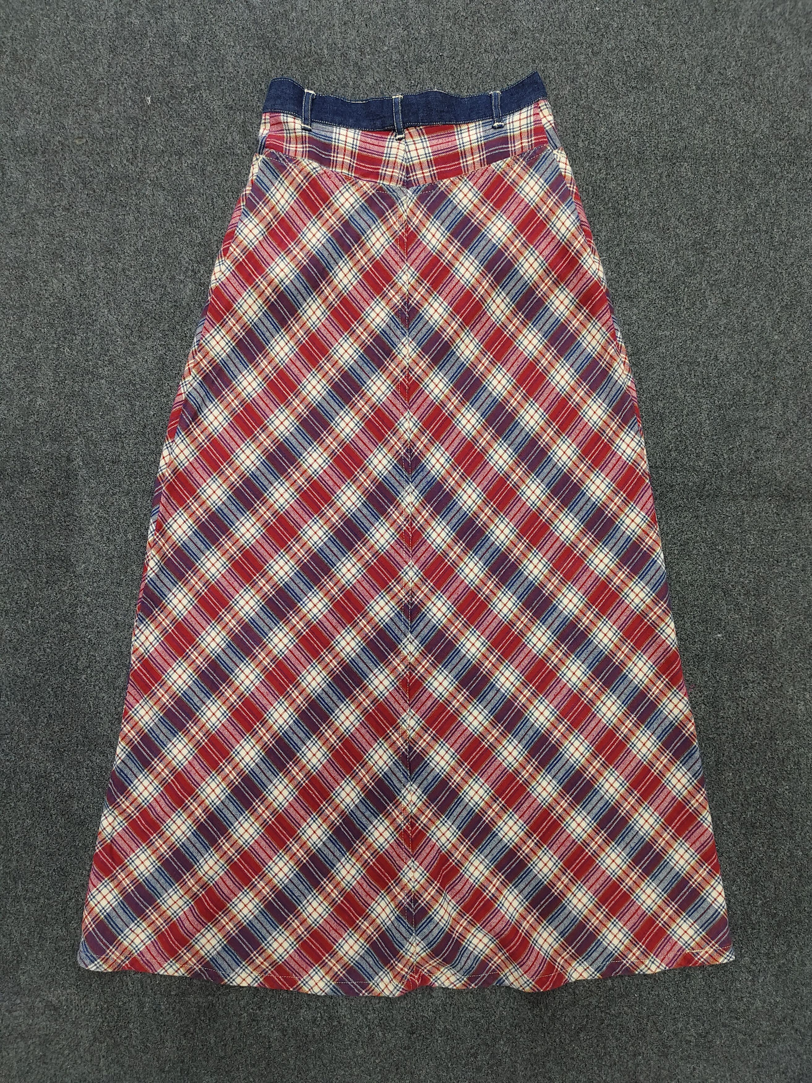 Chevignon 🇯🇵 Vtg Chevignon Girl Tartan Pattern Ankle Skirt Size 26" / US 2 / IT 38 - 3 Thumbnail