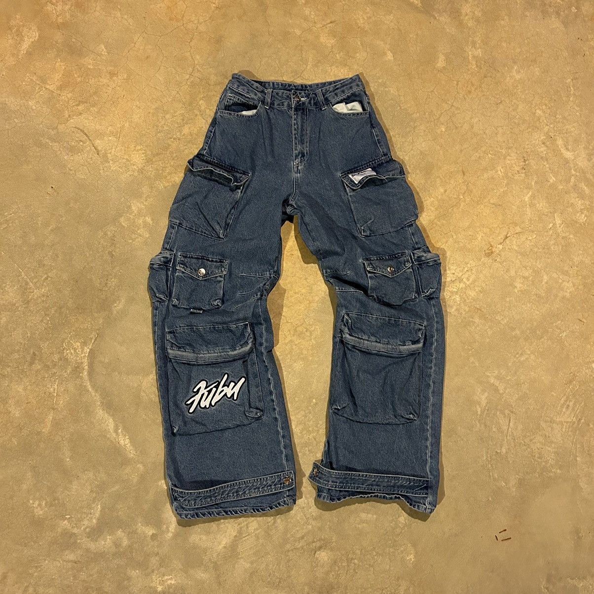 Crazy Vintage Y2K Fubu Baggy Cargo Rave Jeans Skater JNCO