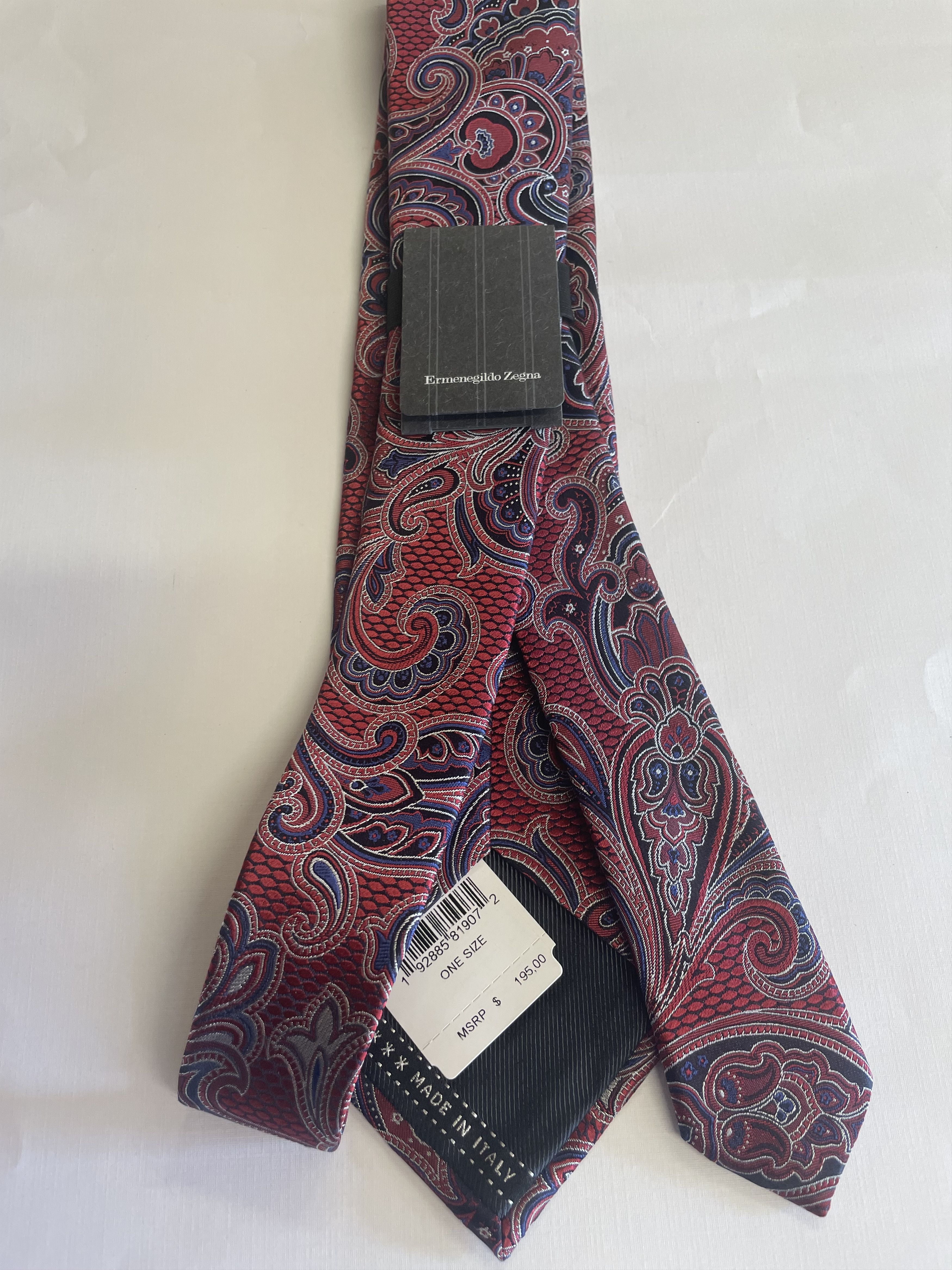 Ermenegildo Zegna Ermenegildo Zegna Paisley Silk Tie, Size Regular - Red Size ONE SIZE - 3 Thumbnail
