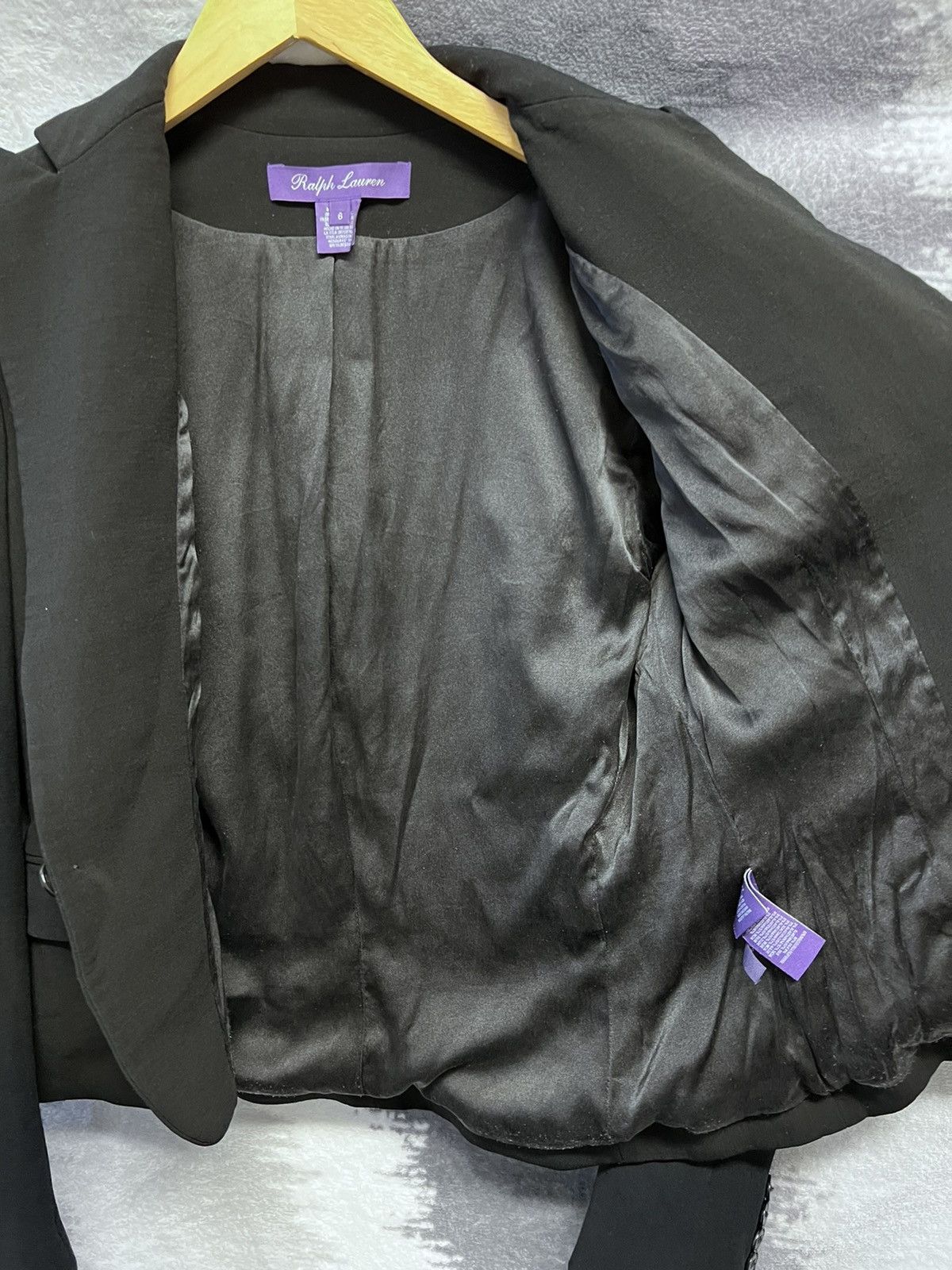 Designer × Ralph Lauren Purple Label Ralph Lauren Purple Label black wool-silk blazer luxury Size M / US 6-8 / IT 42-44 - 6 Thumbnail