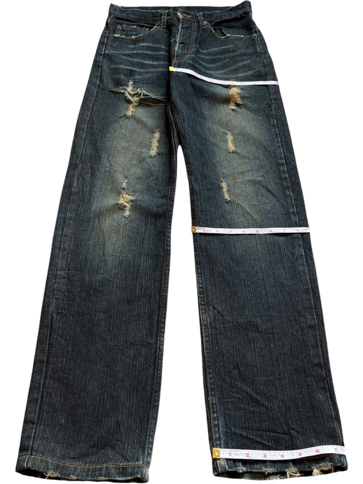 Japanese Brand Vintage Japanese Brand Mud Wash Distressed Jeans Size US 30 / EU 46 - 14 Thumbnail