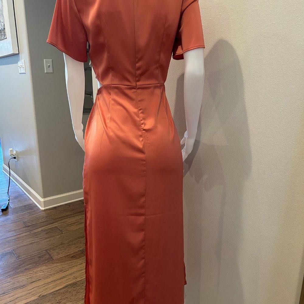Designer C/Meo Collective Persimmon "Provided" Midi Cut Out Dress Size M / US 6-8 / IT 42-44 - 9 Thumbnail