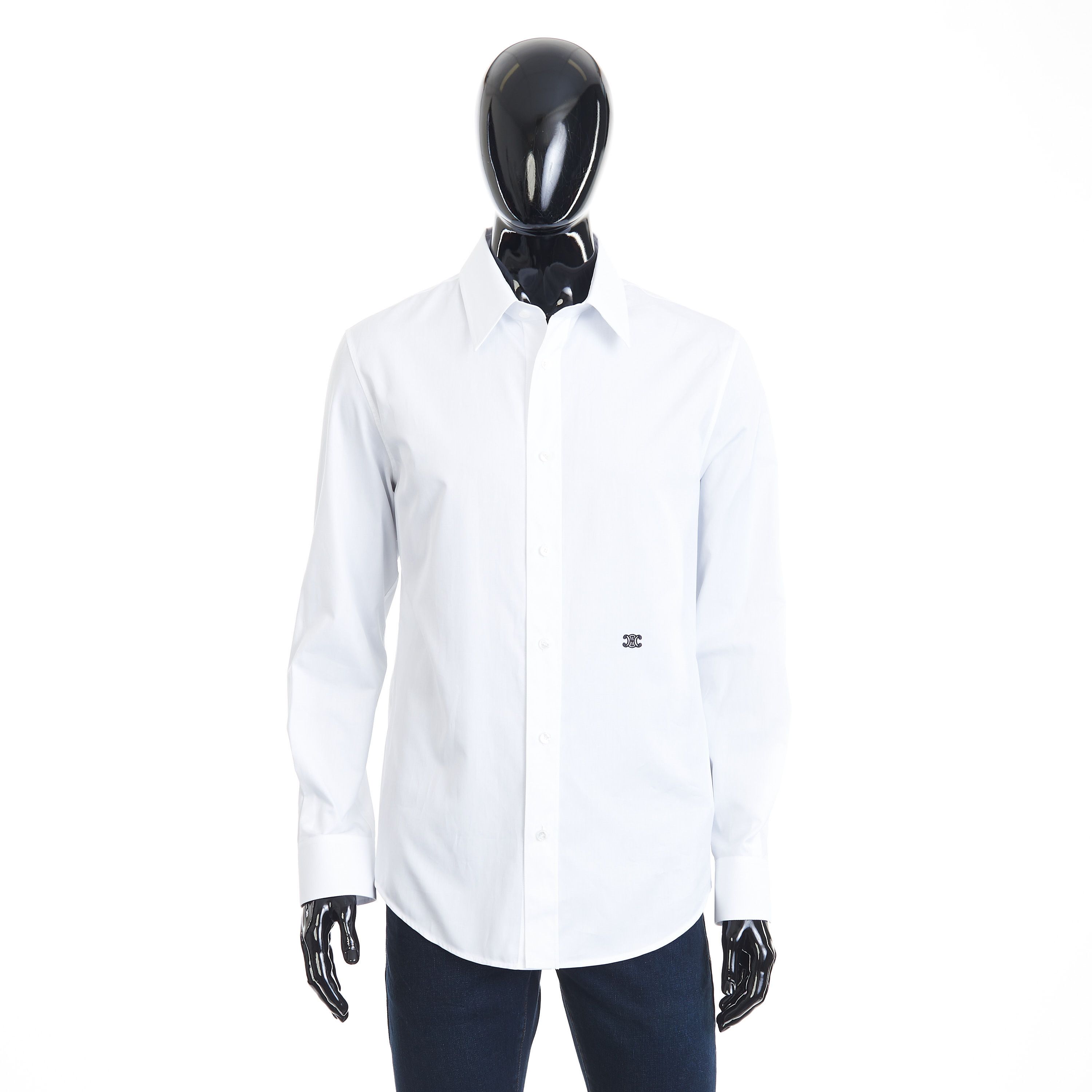 Celine Loose Drugstore Collar Shirt - Triomphe Embroidery Size US M / EU 48-50 / 2 - 1 Thumbnail