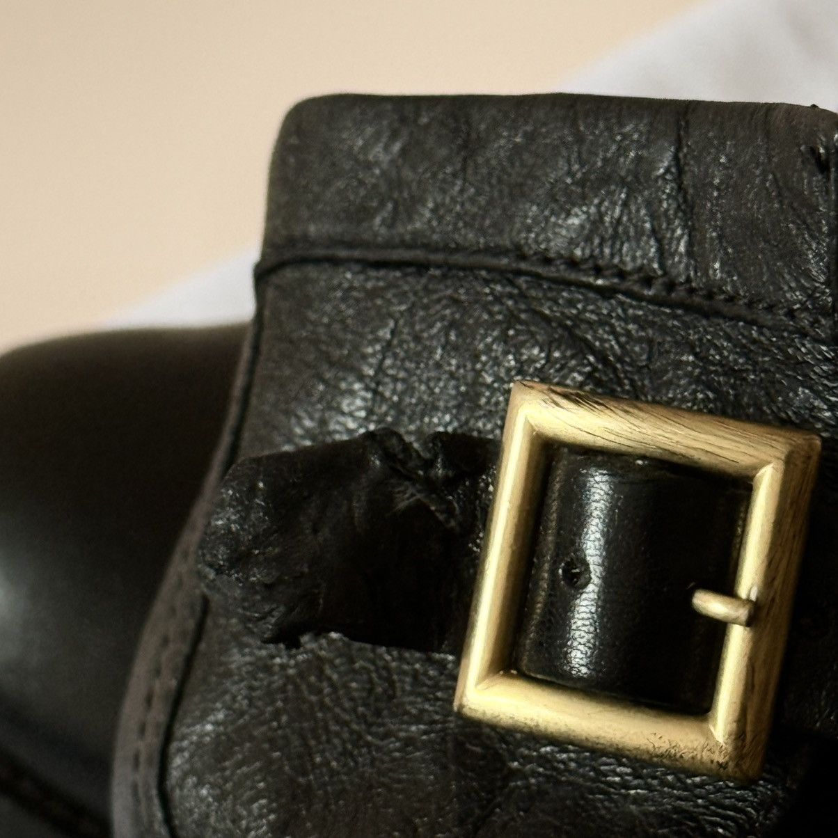 Jimmy Choo Jimmy Choo Black Leather Buckle Biker Moto Boots Frye Style Size US 8 / IT 38 - 5 Thumbnail