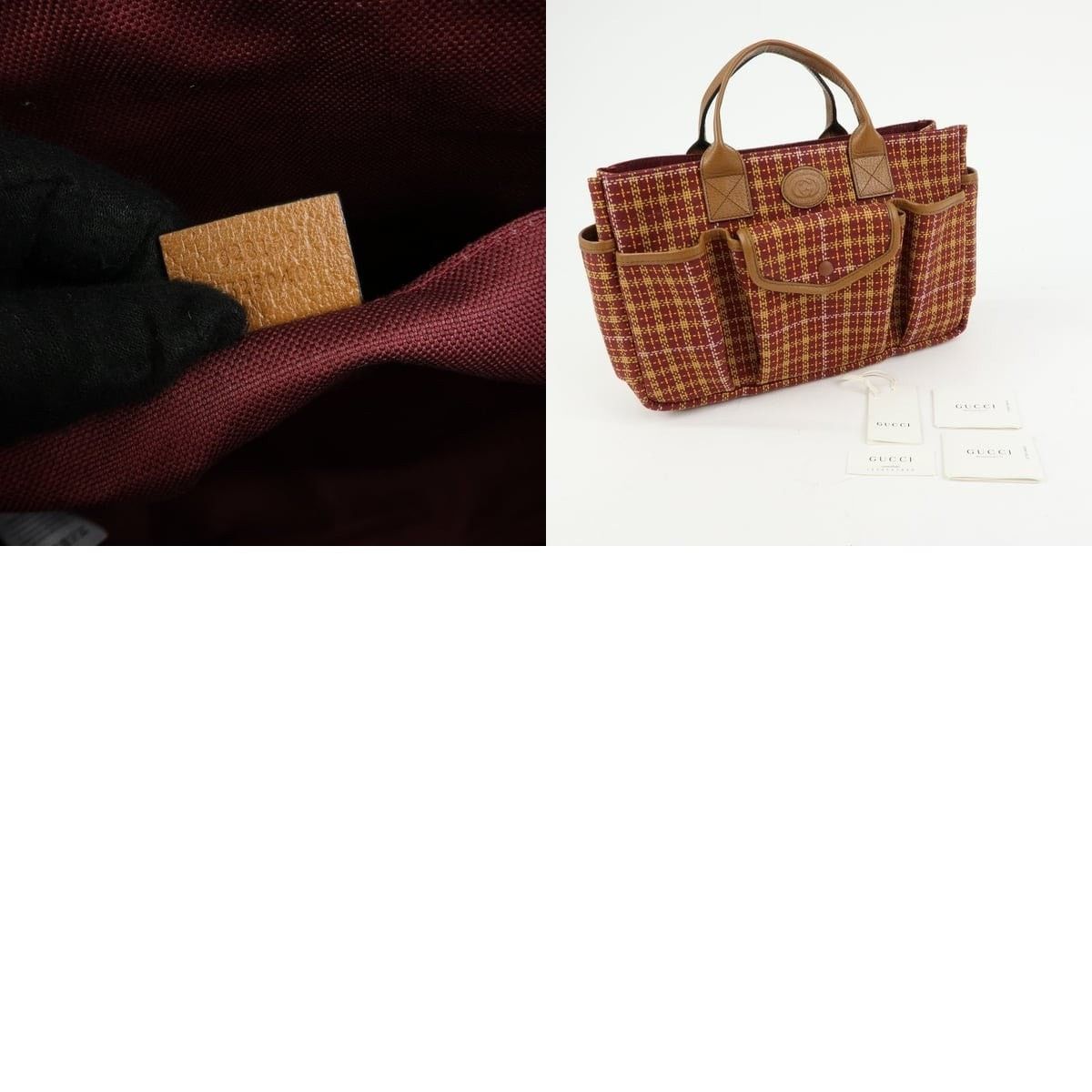 Gucci Gucci Children's Canvas & Leather Tote Burgundy Size ONE SIZE - 8 Thumbnail