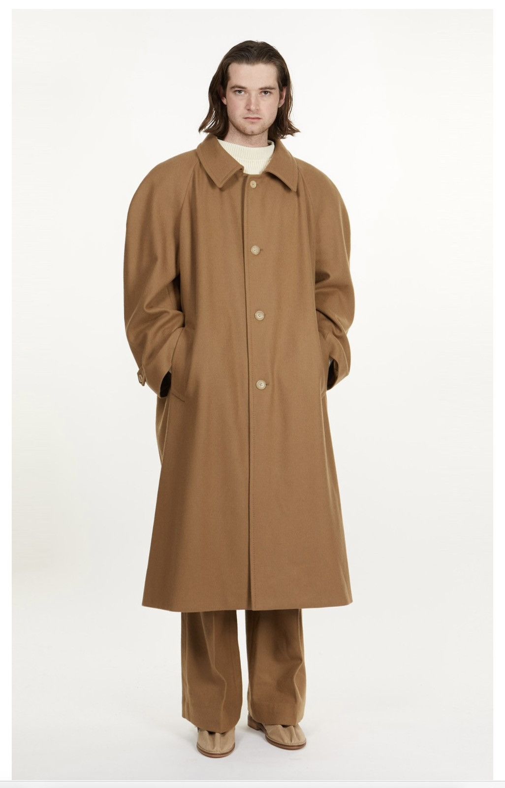Hed Mayner Hed Mayner Reglan Camel Tan Wool Coat Size US S / EU 44-46 / 1 - 6 Thumbnail