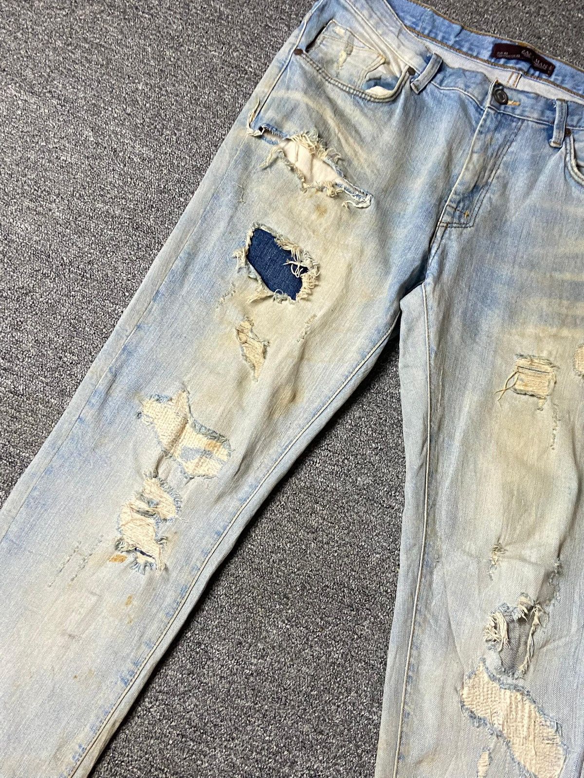 Vintage × Zara ZARA MEN Distressed Denim Ripped Jeans (119) Size US 34 / EU 50 - 8 Thumbnail
