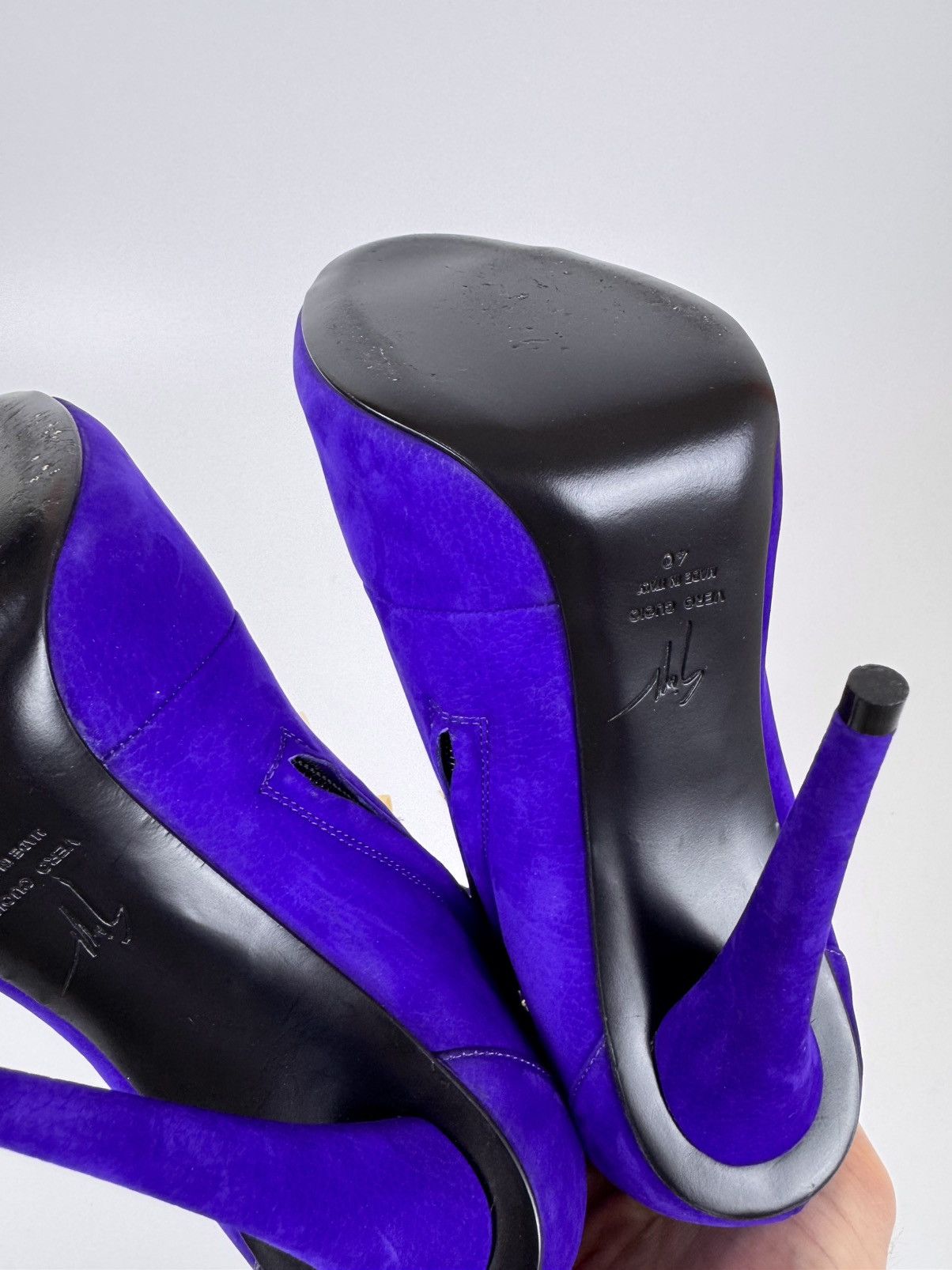 Designer × Giuseppe Zanotti Giuseppe Zanotti Open Ankle Boots Suede Stiletto High Heel Size US 10 / IT 40 - 10 Thumbnail