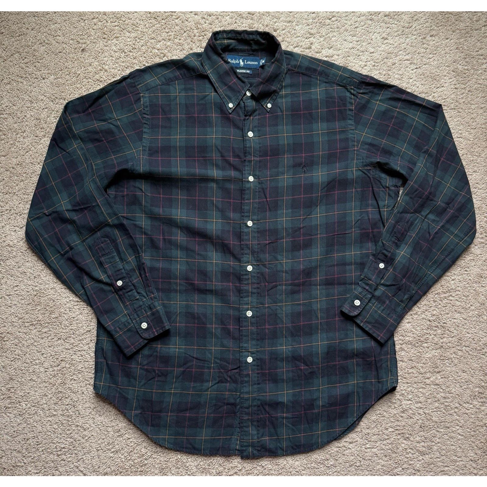 Ralph Lauren Ralph Lauren Cotton Button Down Shirt Men's Med Plaid Tartan Size US M / EU 48-50 / 2 - 1 Thumbnail