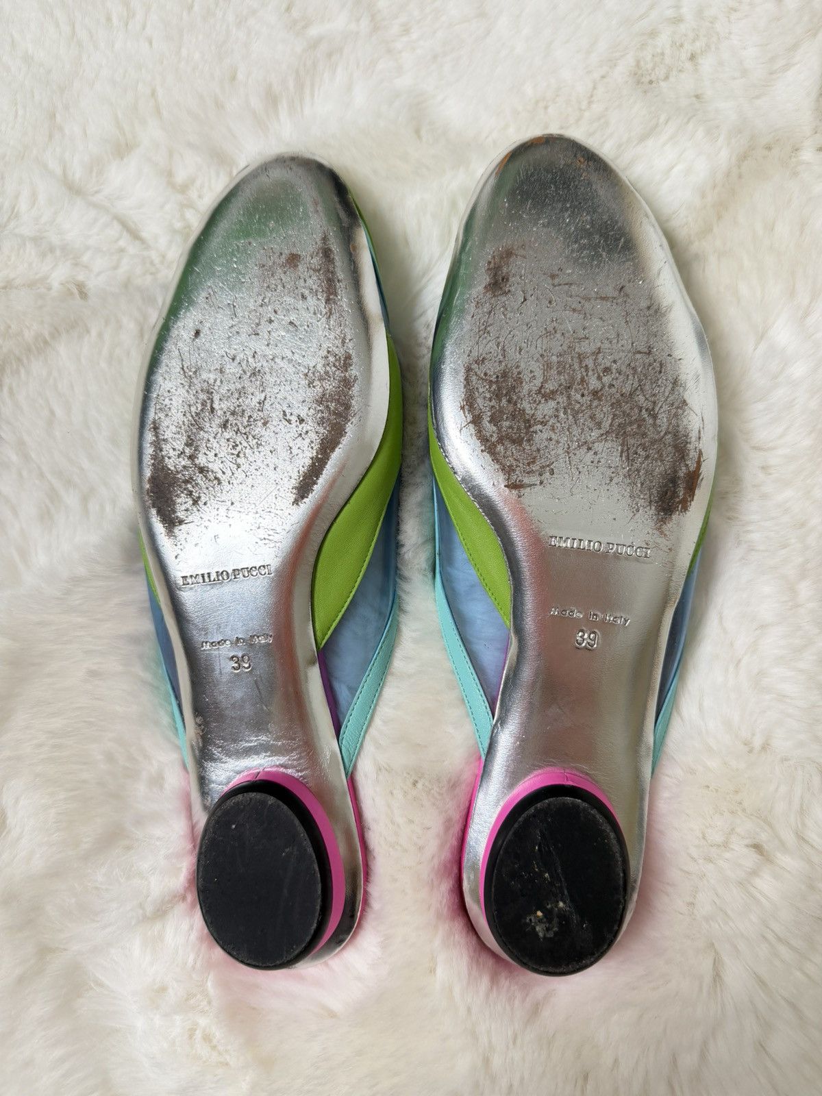 Emilio Pucci Emilio Pucci Psychedelic Flats Fuchsia Turquoise Mint Size US 9 / IT 39 - 7 Thumbnail