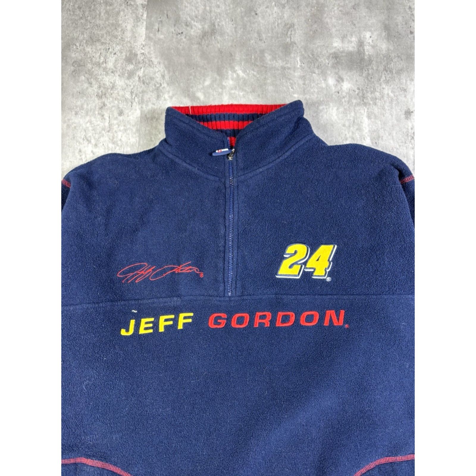 Chase Authentics VINTAGE 90s Jeff Gordon Q-Zip Fleece Pullover Sweatshirt Men L Blue Embroidered Logo Graphic Print Chase Authentics Team Racing Cars Sports 90s Mens Size US L / EU 52-54 / 3 - 3 Thumbnail