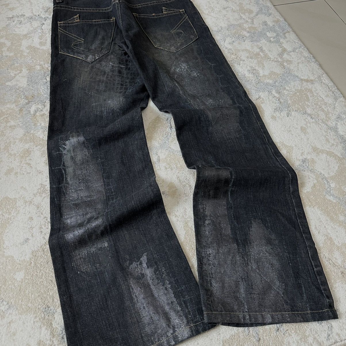 semanticdesign rare SEMANTIC DESIGN waxed snakeskin denim flare Size US 32 / EU 48 - 6 Thumbnail