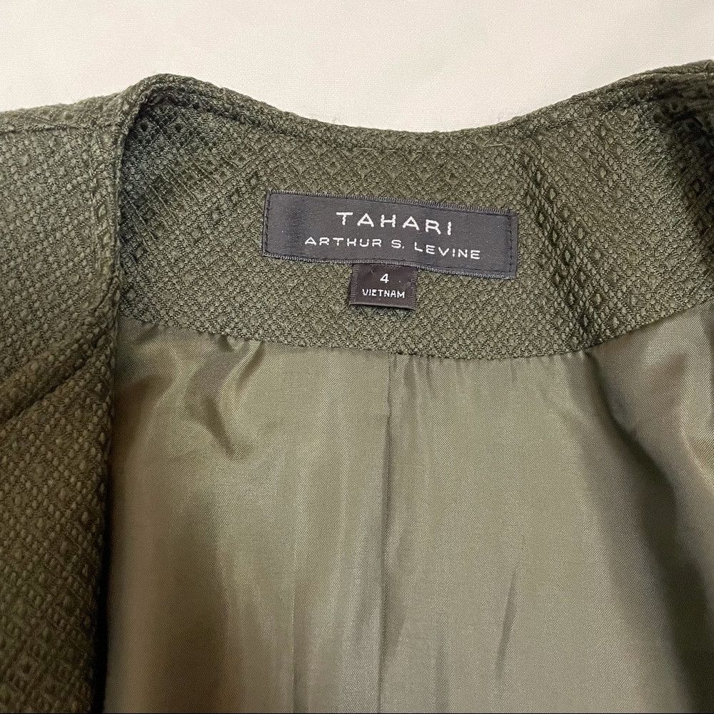 Other Tahari by Arthur S. Levine Textured Jacket Olive Size 4 Size S / US 4 / IT 40 - 6 Thumbnail