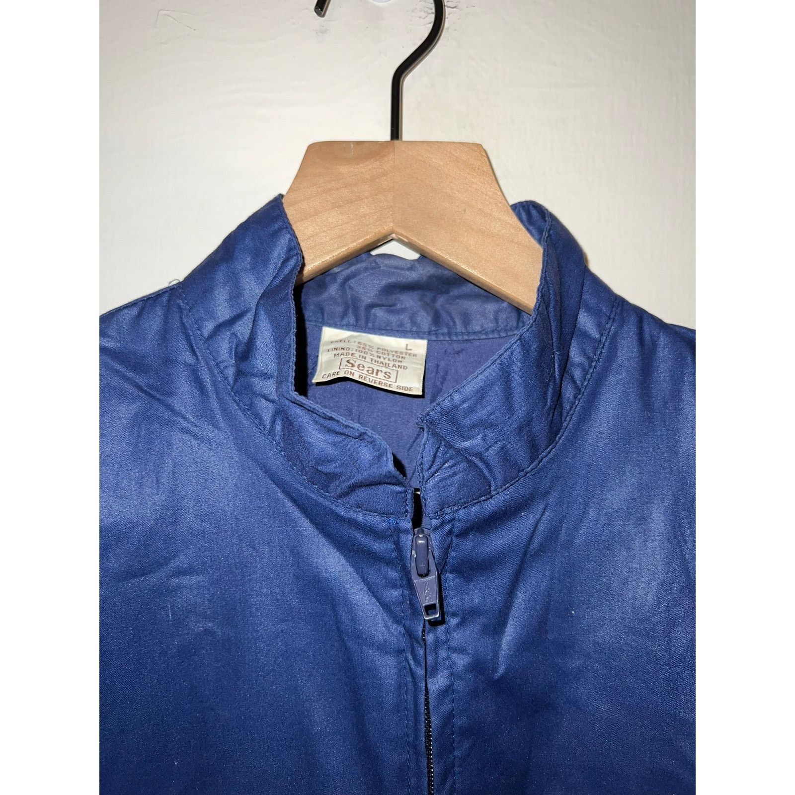 Sears Vintage Sears Jacket Shell Blue Polyester Outerwear 80s 70s Size US L / EU 52-54 / 3 - 6 Thumbnail