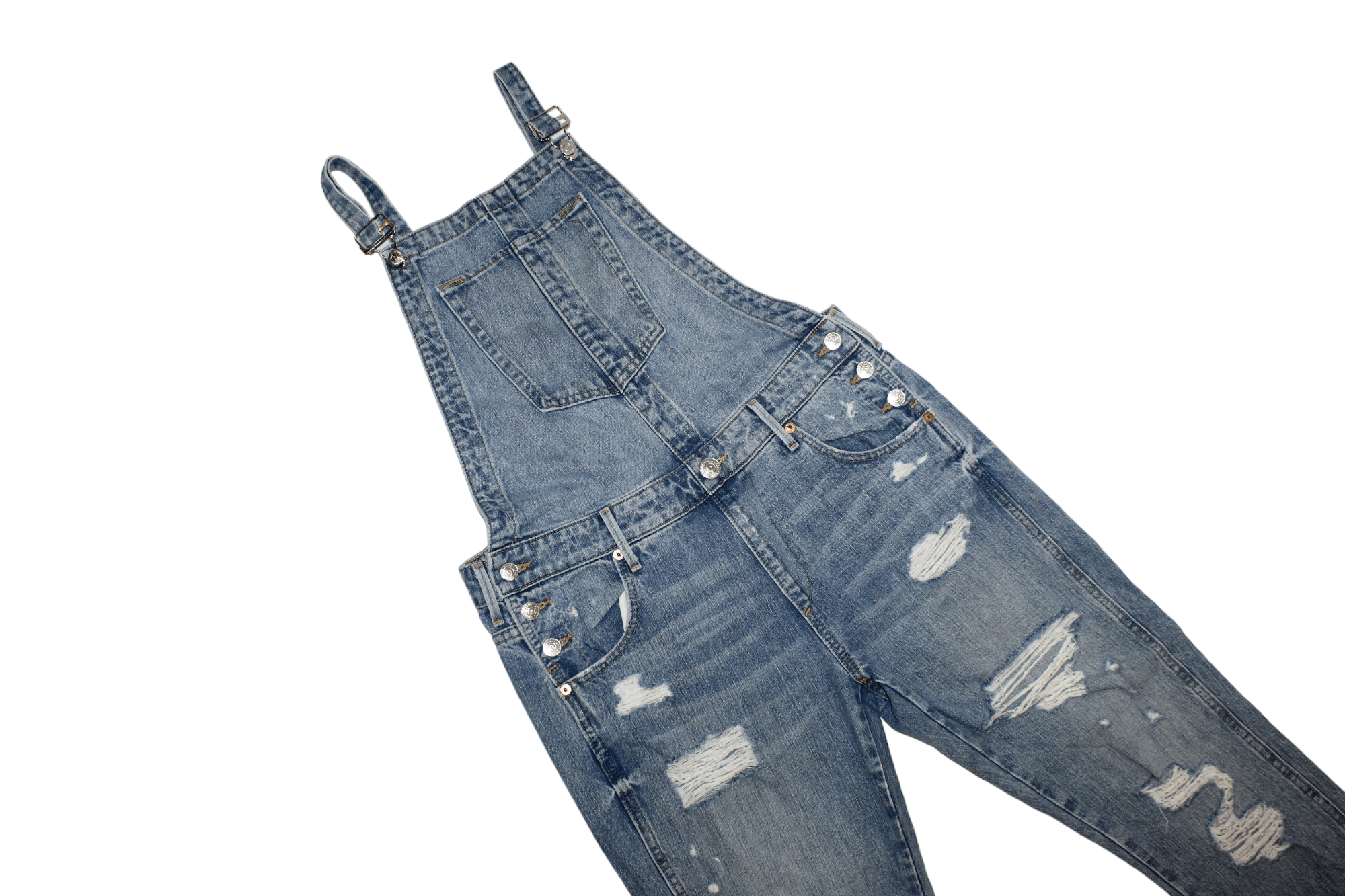 True Religion True Religion Distressed Faded Blue Denim Tapered Overall Size US 30 / EU 46 - 6 Thumbnail