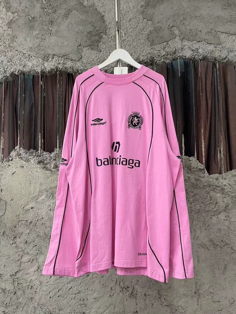 Balenciaga Balenciaga Long Sleeve Pink Soccer Jersey-2506 Size US M / EU 48-50 / 2 - 1 Thumbnail