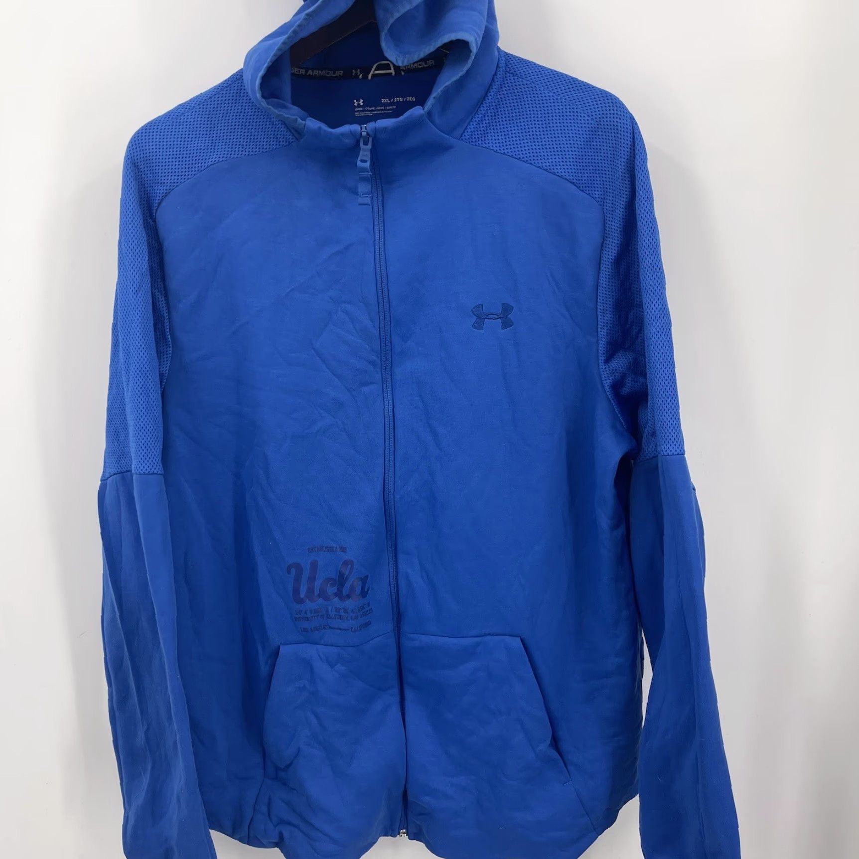 Under Armour Under Armour UCLA Adult Hoodie Mens 2XL Blue Performance Full Zip Logo Sweatshirt Size US XXL / EU 58 / 5 - 3 Thumbnail