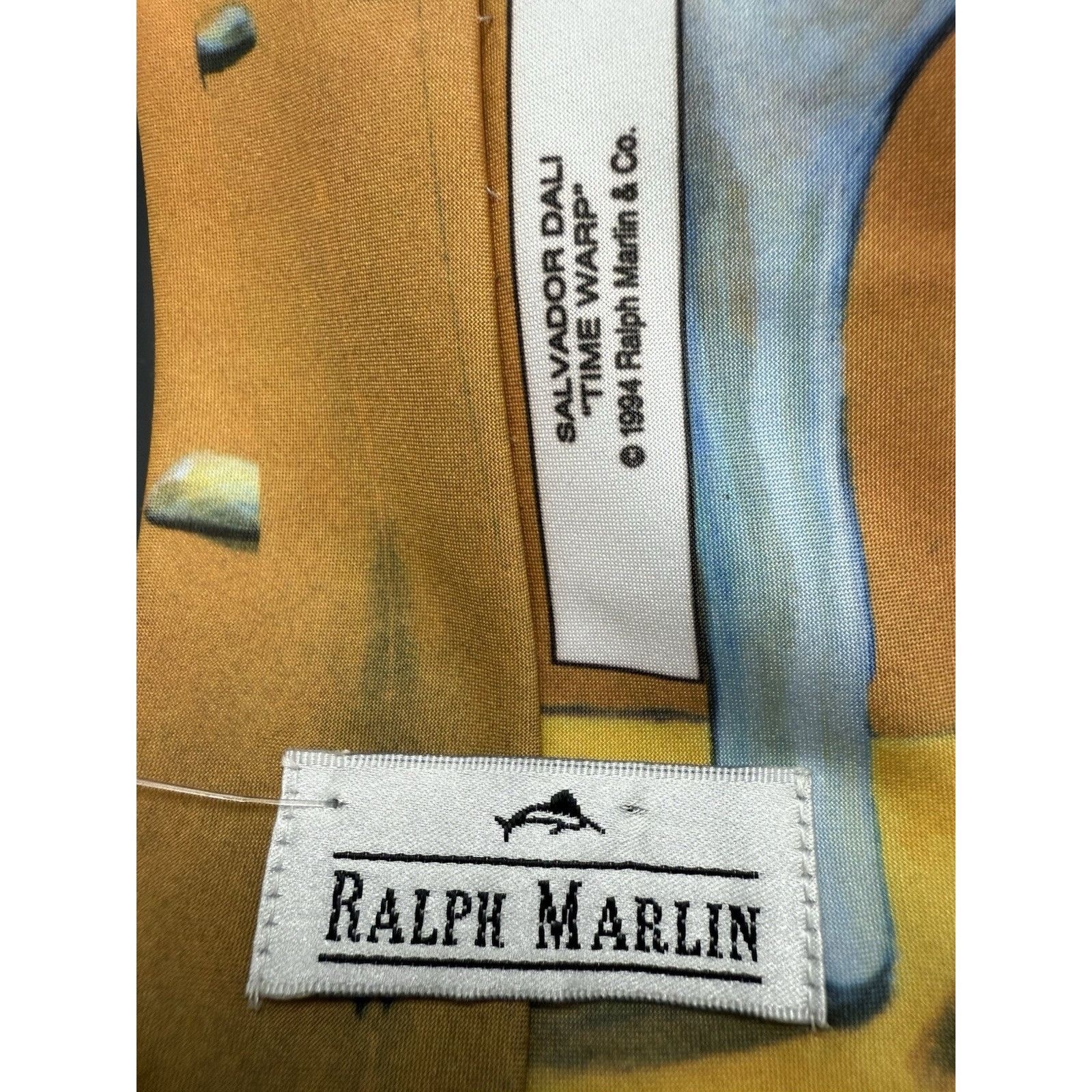 Ralph Marlin RALPH MARLIN "TIME WARP" tie Blue Tan Clock Ants Design Size ONE SIZE - 3 Thumbnail