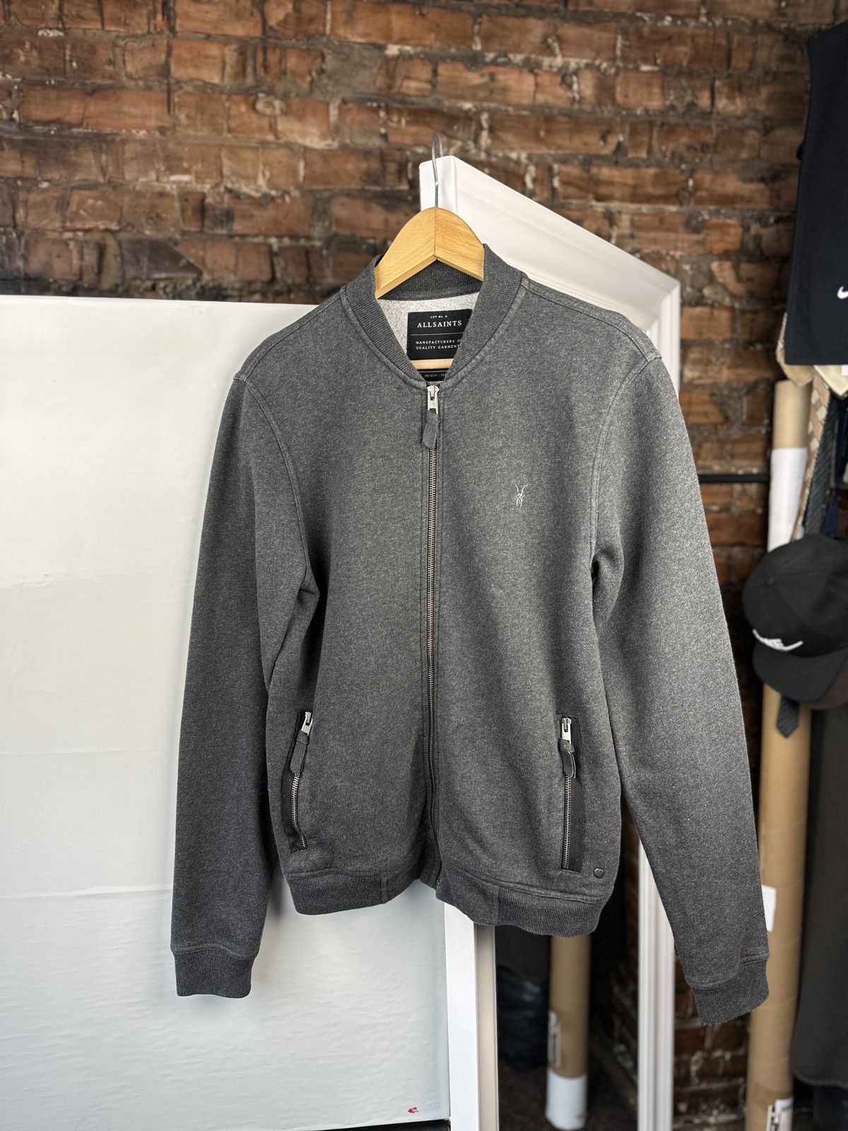 Allsaints Mens Oldsen Bomber Allsaints Full Zip Gray Size: S Size US S / EU 44-46 / 1 - 1 Thumbnail