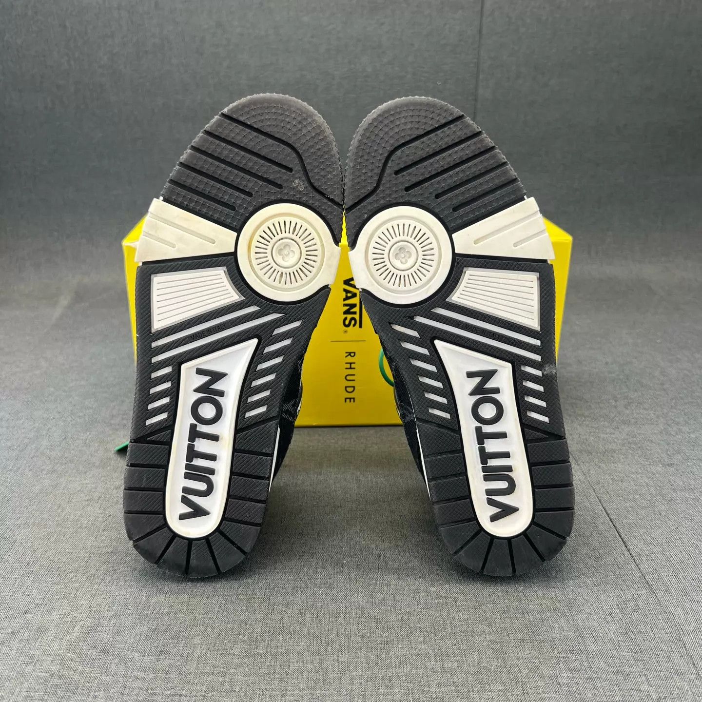 Louis Vuitton LV Trainer Black & White Denim 37.5 Like New Size US 7 / IT 37 - 7 Thumbnail