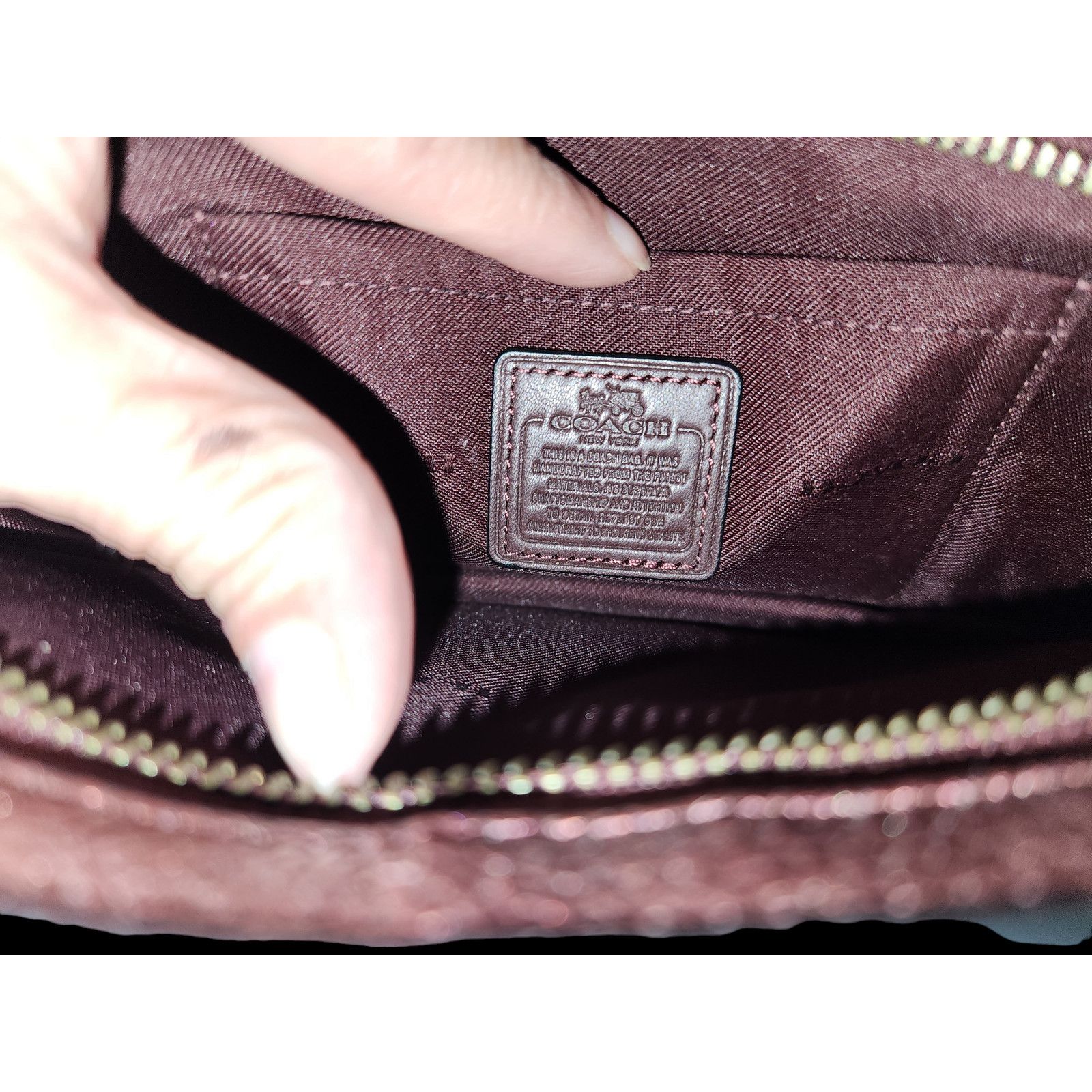 Coach COACH "Noah" In Metallic Cherry Leather Small Crossbody Bag Size ONE SIZE - 6 Thumbnail
