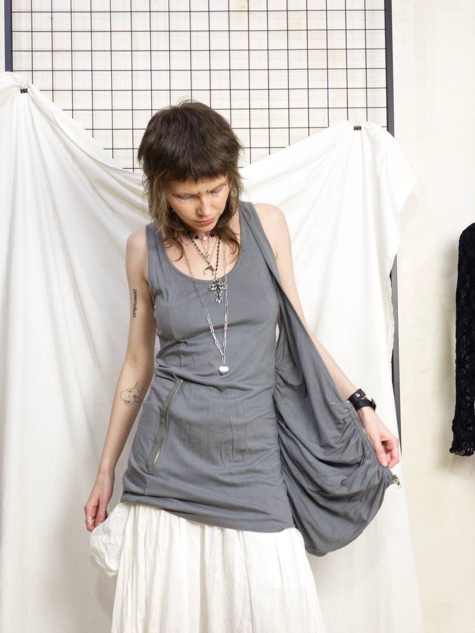 Vintage Longline top|tunic avant-garde zipper overlay duna dystopian Size S / US 4 / IT 40 - 5 Thumbnail