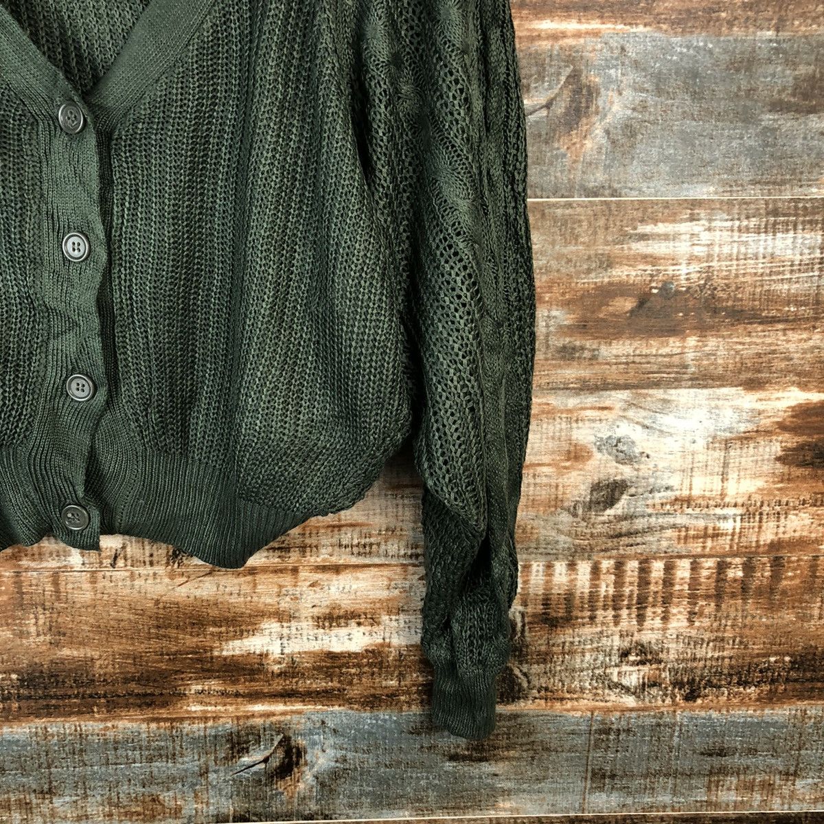Homespun Knitwear × Japanese Brand Khalita Green Cardigan Knitwear #A1488 Size M / US 6-8 / IT 42-44 - 8 Thumbnail