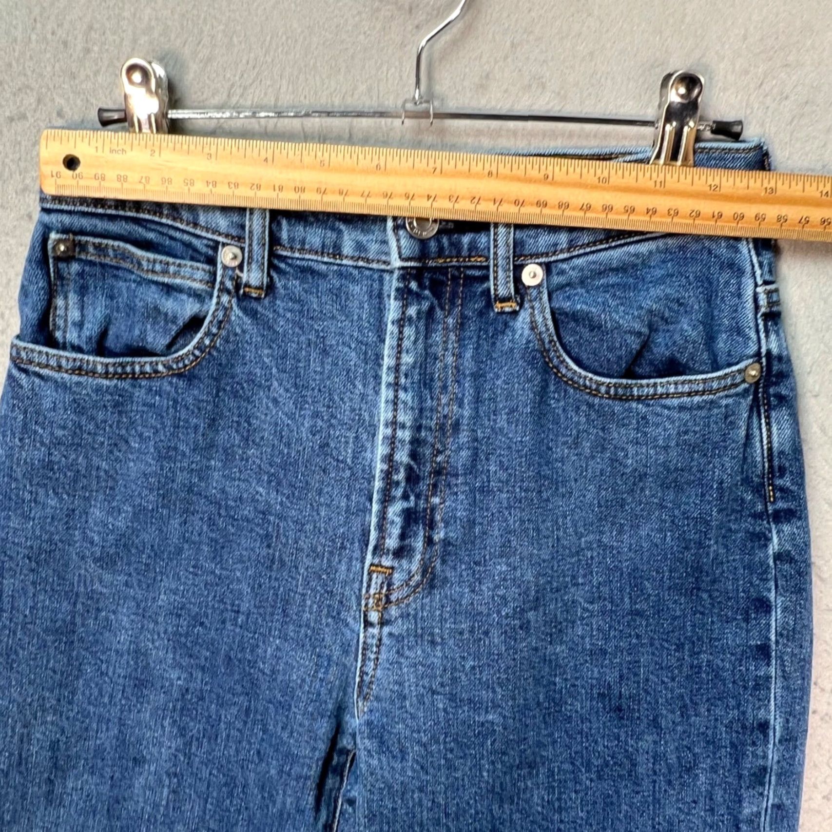 Everlane VINTAGE Everlane Jeans Womens 25 The Way High Rise Organic Cotton Blue Denim Straight Jeans Size 42" / US 20 - 5 Thumbnail
