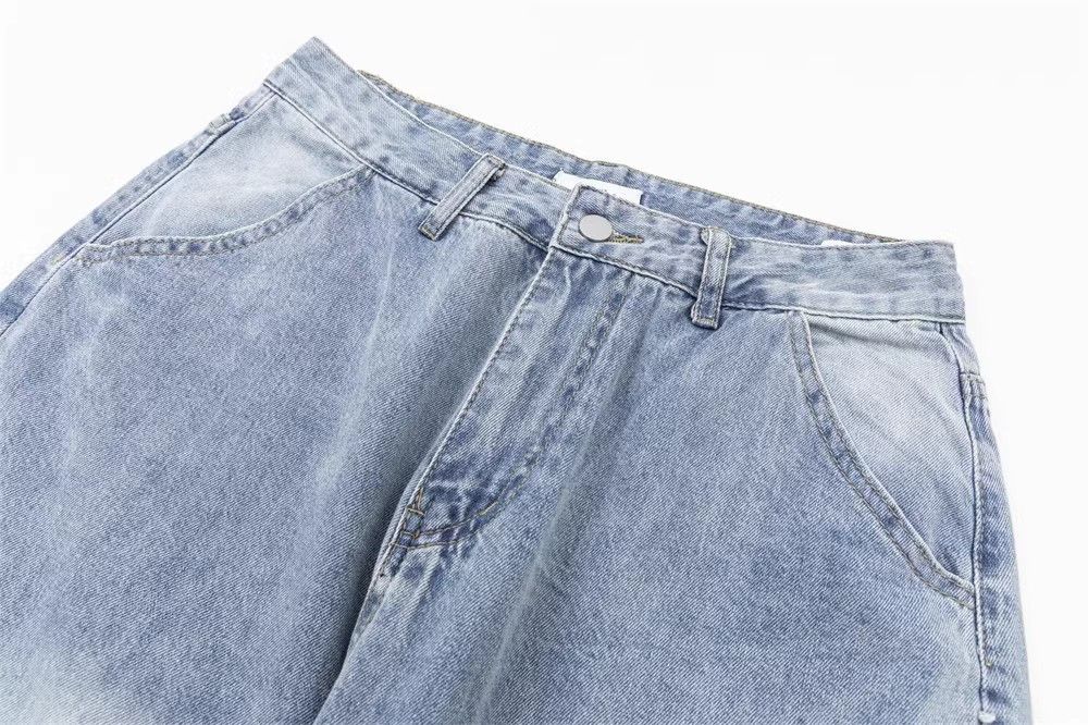 Japanese Brand × Jean Men's hiphop pocket embroidery washed straight jeans y2k y2k Size US 32 / EU 48 - 3 Thumbnail