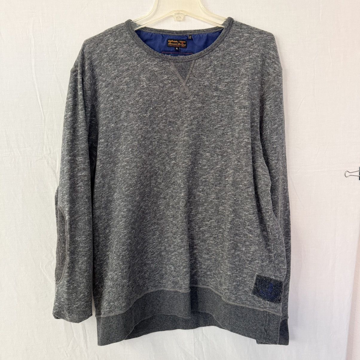 Barbour Barbour Beacon Crewneck Sweatshirt Gray Nep XL Elbow Patch Size US XL / EU 56 / 4 - 3 Thumbnail
