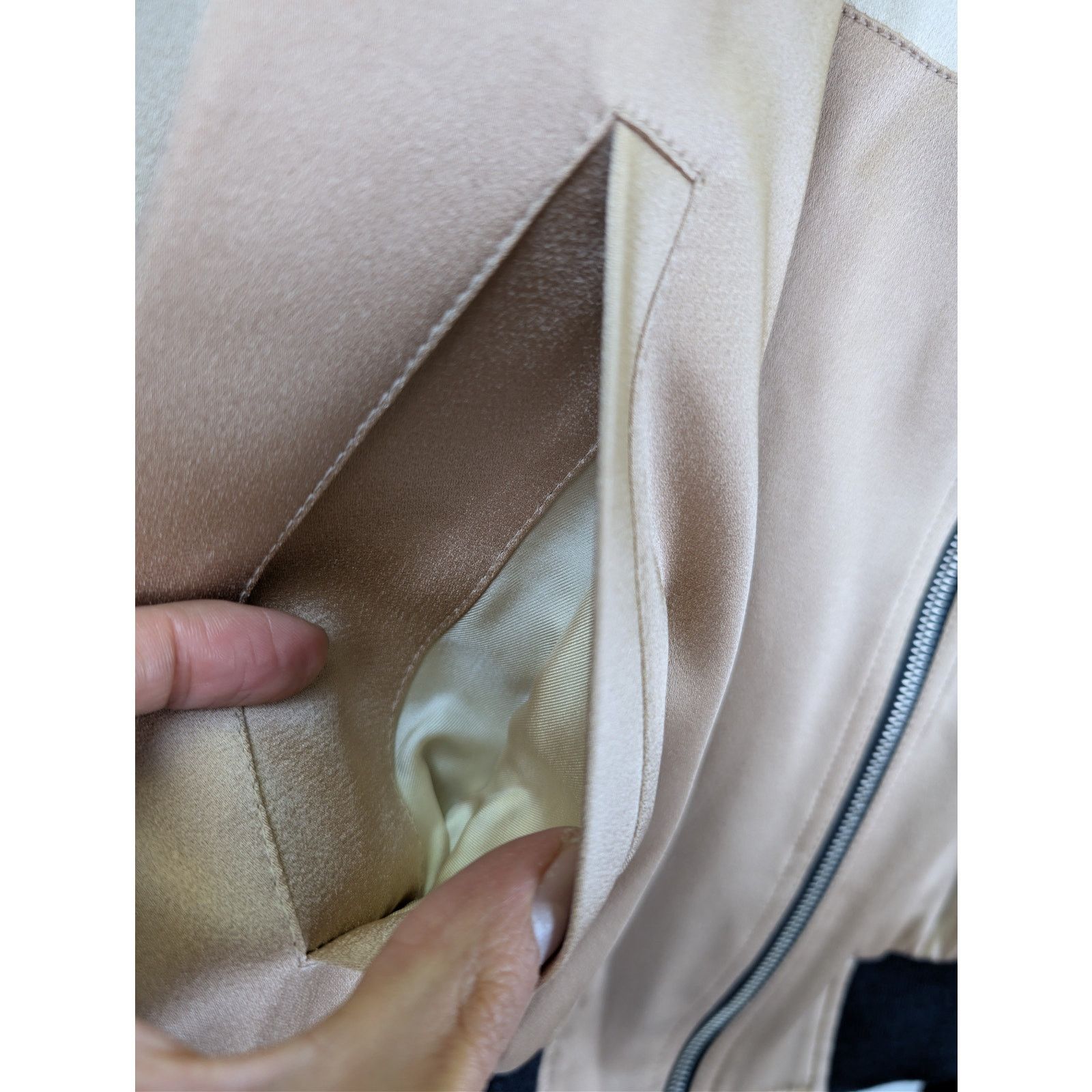 Saint Laurent Paris o1rshd1 Teddy Tricolore Satin Crepe Jacket in Beige Size US L / EU 52-54 / 3 - 8 Thumbnail