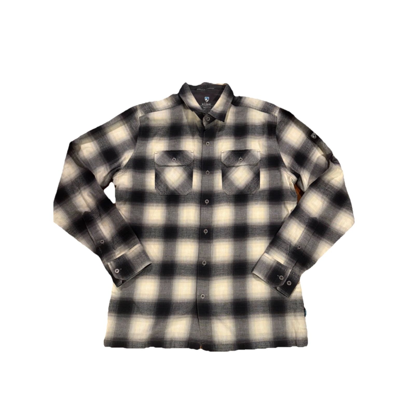 Vintage KUHL Men’s Dillingr Flannel LS Shirt M Black Sand Style 7186 Pockets Easy Care Button-Up Size US M / EU 48-50 / 2 - 2 Thumbnail