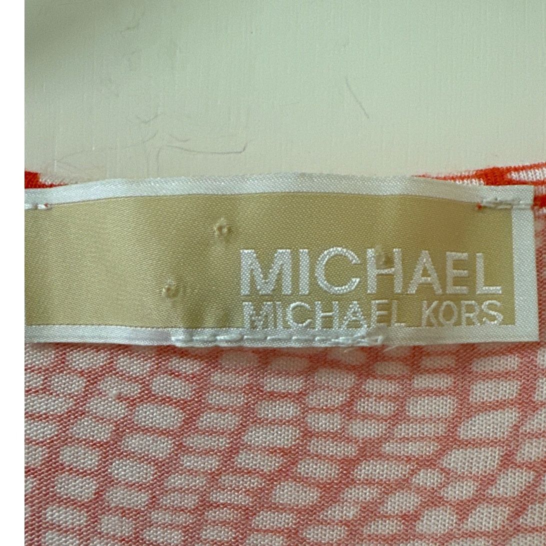 Michael Kors Michael Kors, Orange &. White Top 3/4 Sleeve Gathered Hem Size XL / US 12-14 / IT 48-50 - 2 Thumbnail