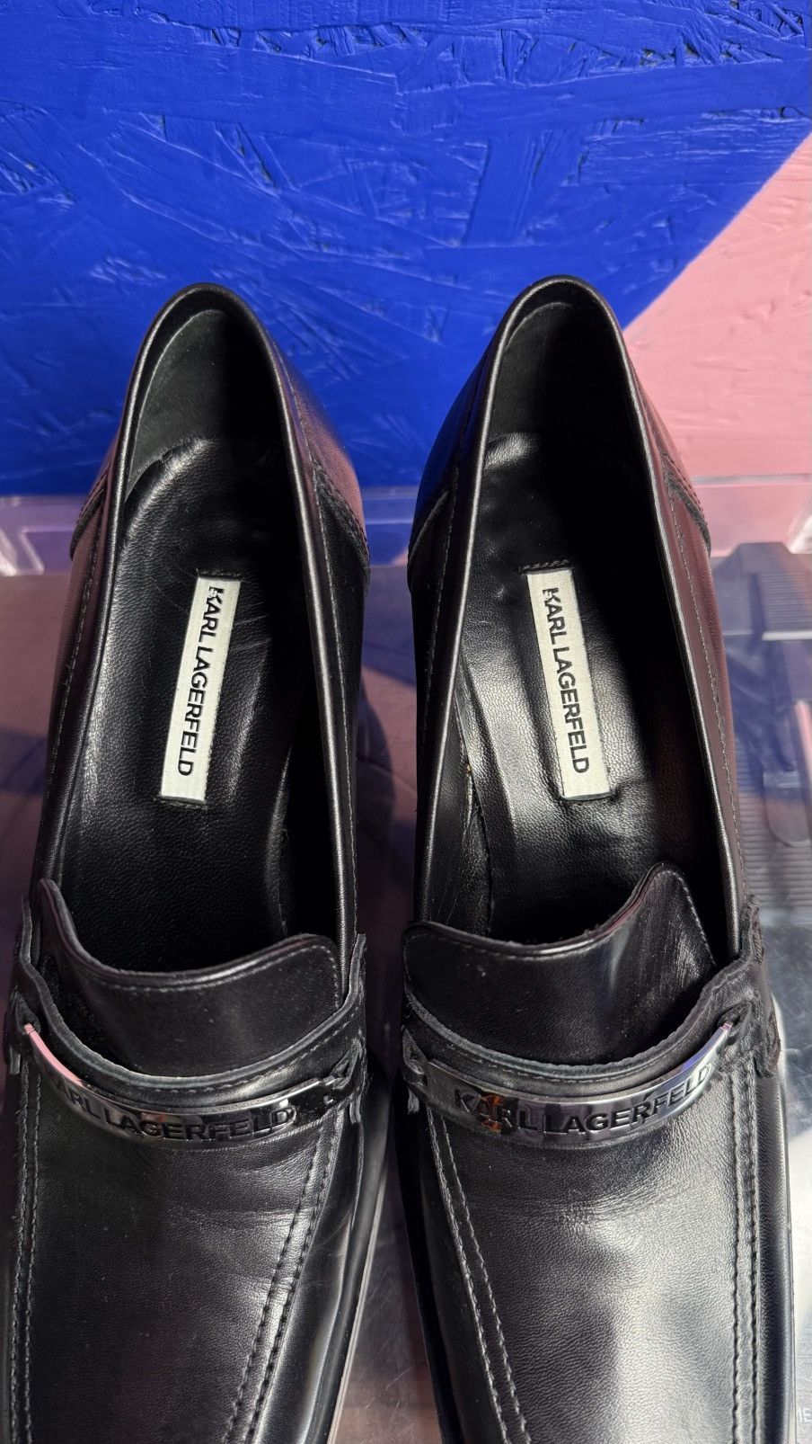 Karl Lagerfeld Karl Lagerfeld Square Toe Logo Heels / Loafers Size US 7 / IT 37 - 8 Thumbnail