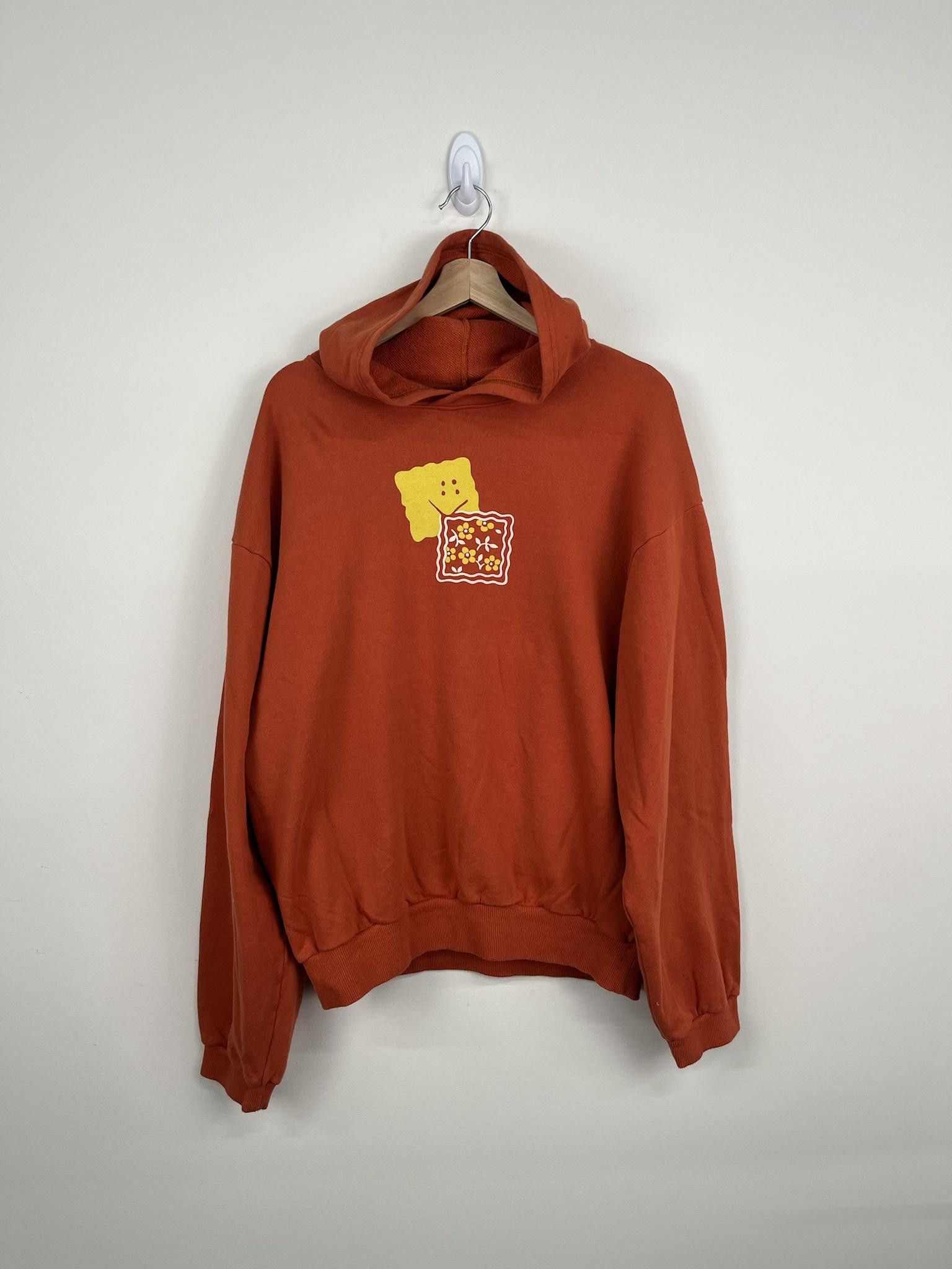 image of Kapital Orange Peckish Print Hoodie, Men's (Size 2XL)
