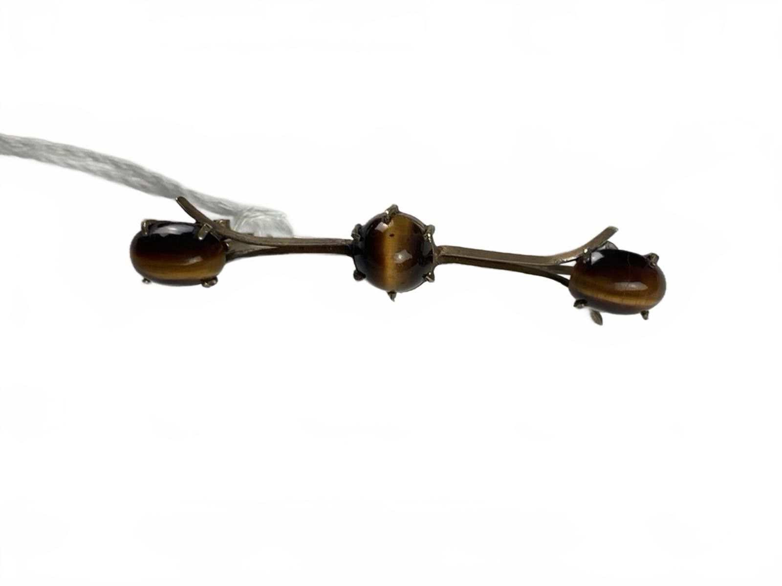 Other Goldtone Tiger’s eye Bar Brooch Size ONE SIZE - 1 Thumbnail