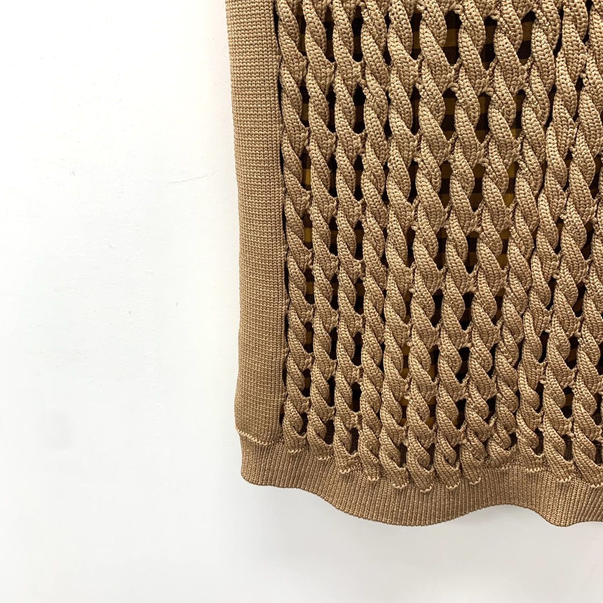 Fendi Fendi Brown Hollow Cable Knit Midi Skirt K26WX Size 28" / US 6 / IT 42 - 4 Thumbnail