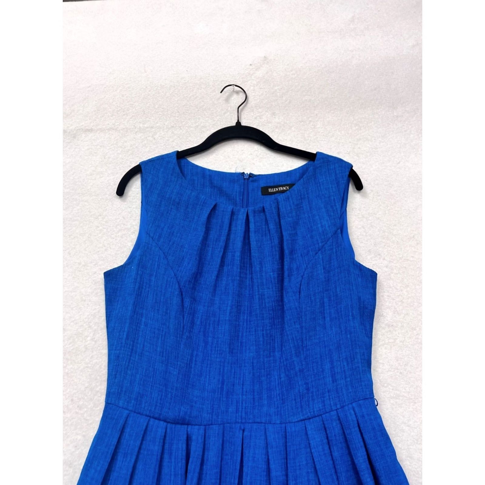 Ellen Tracy Ellen Tracy Dress Sleeveless Blue Fit & Flare Knee Length Womens 6 Size M / US 6-8 / IT 42-44 - 6 Thumbnail